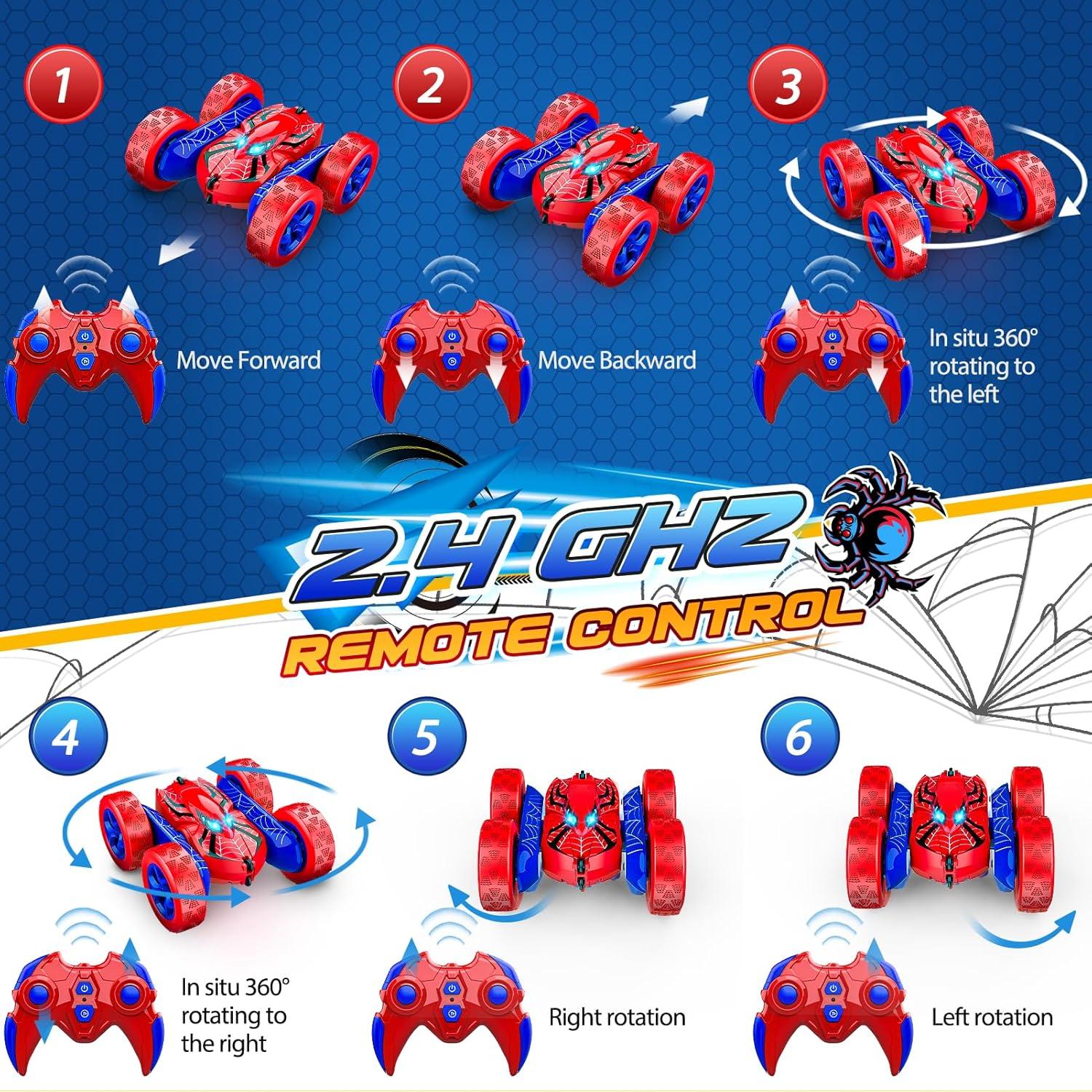 Coche RC Acrobático 360° SYOKZEY 4WD Rojo para Niños