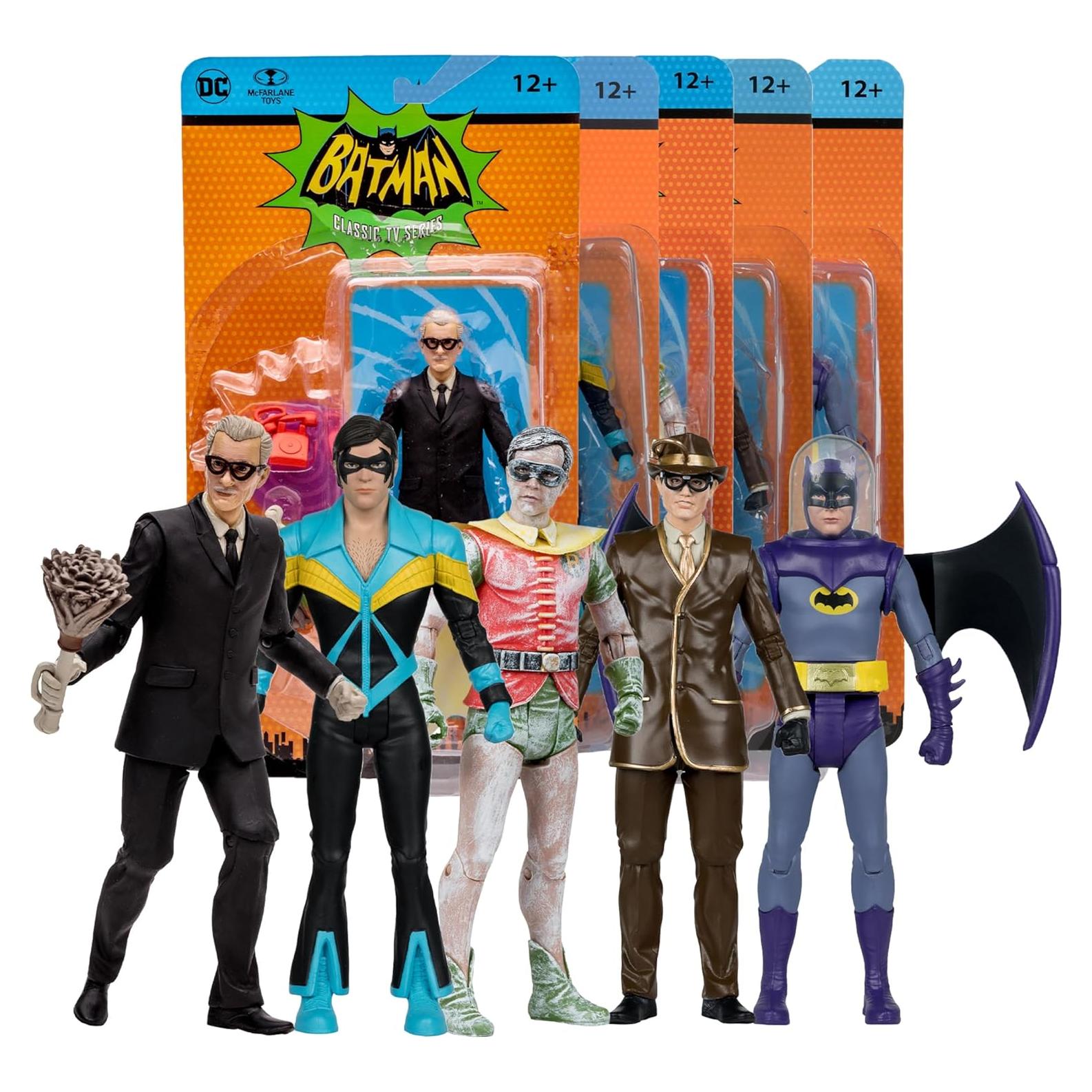 Figuras Retro Batman 66 McFarlane Toys - Paquete 6 Pzas 15 cm
