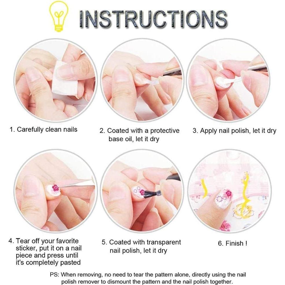 Calcomanías de Uñas Doradas 3D XMMXNBJ - 30 Hojas Autoadhesivas