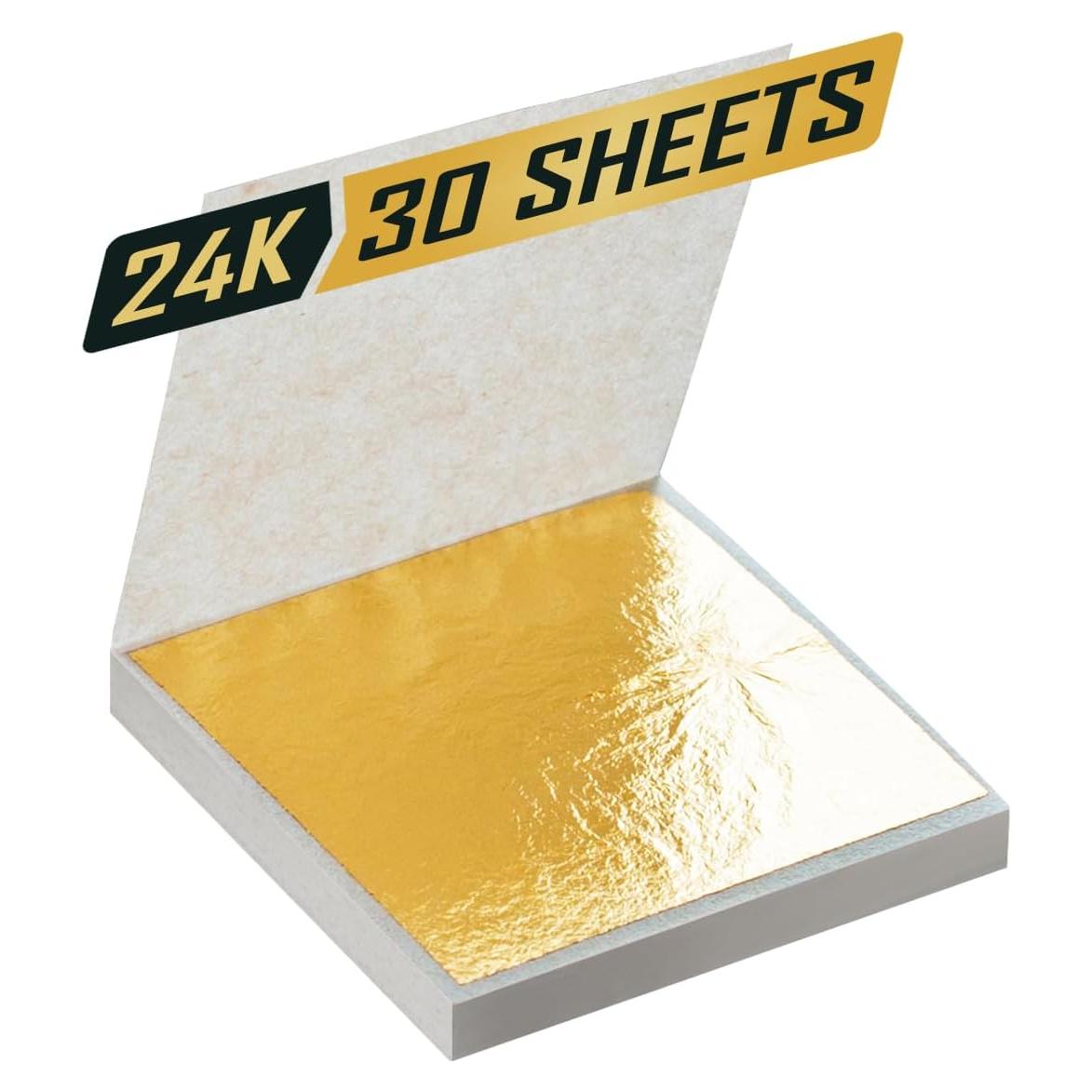 Hoja de Oro Comestible 24K AMA GROW - 30 Hojas 3.81cm