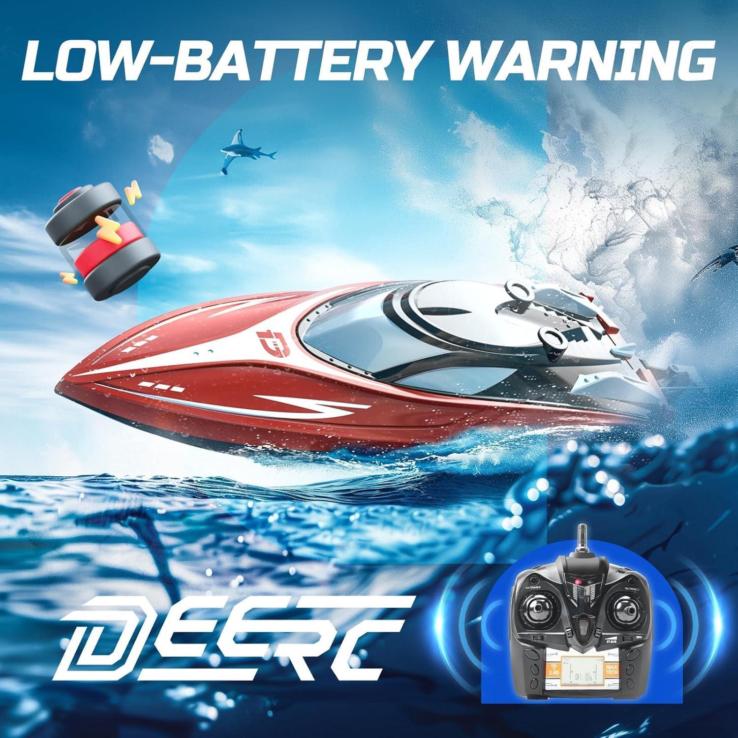 Barco RC DEERC H120 Alta Velocidad 32 km/h para Niños y Adultos