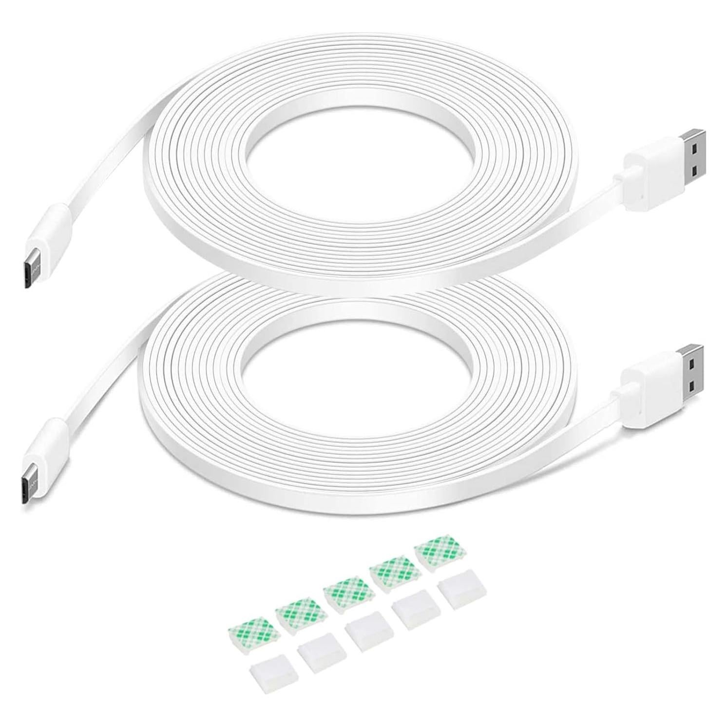 Cable de Extensión Plano DIANMU 10FT (3.05m) Micro USB para Cámaras