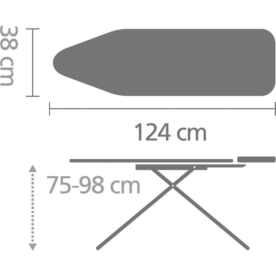 Tabla de planchar Brabantia B 124.5x38.1cm ajustable negra