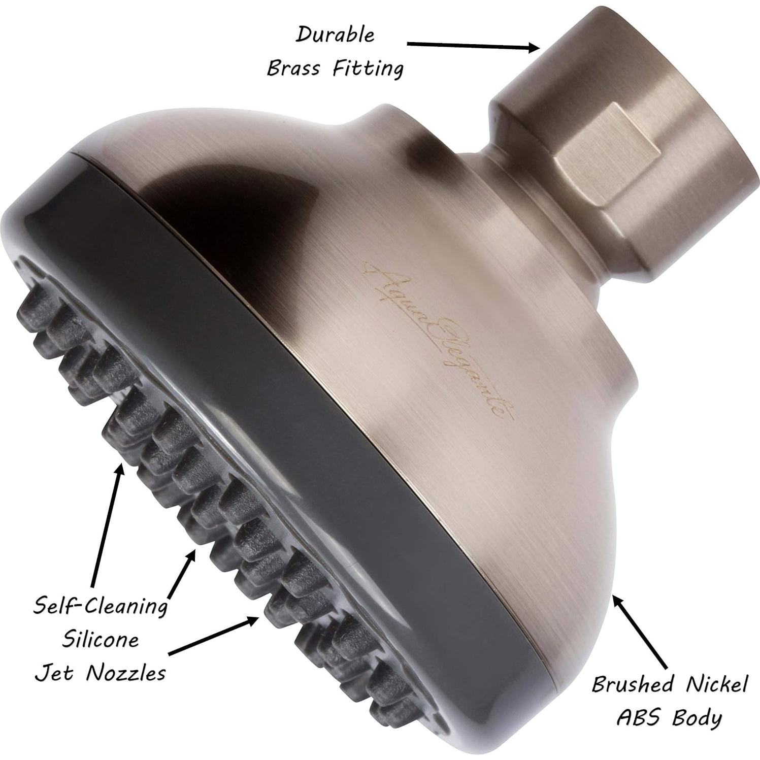 Cabezal de Ducha Aqua Elegante Aumento de Presión Níquel Cepillado