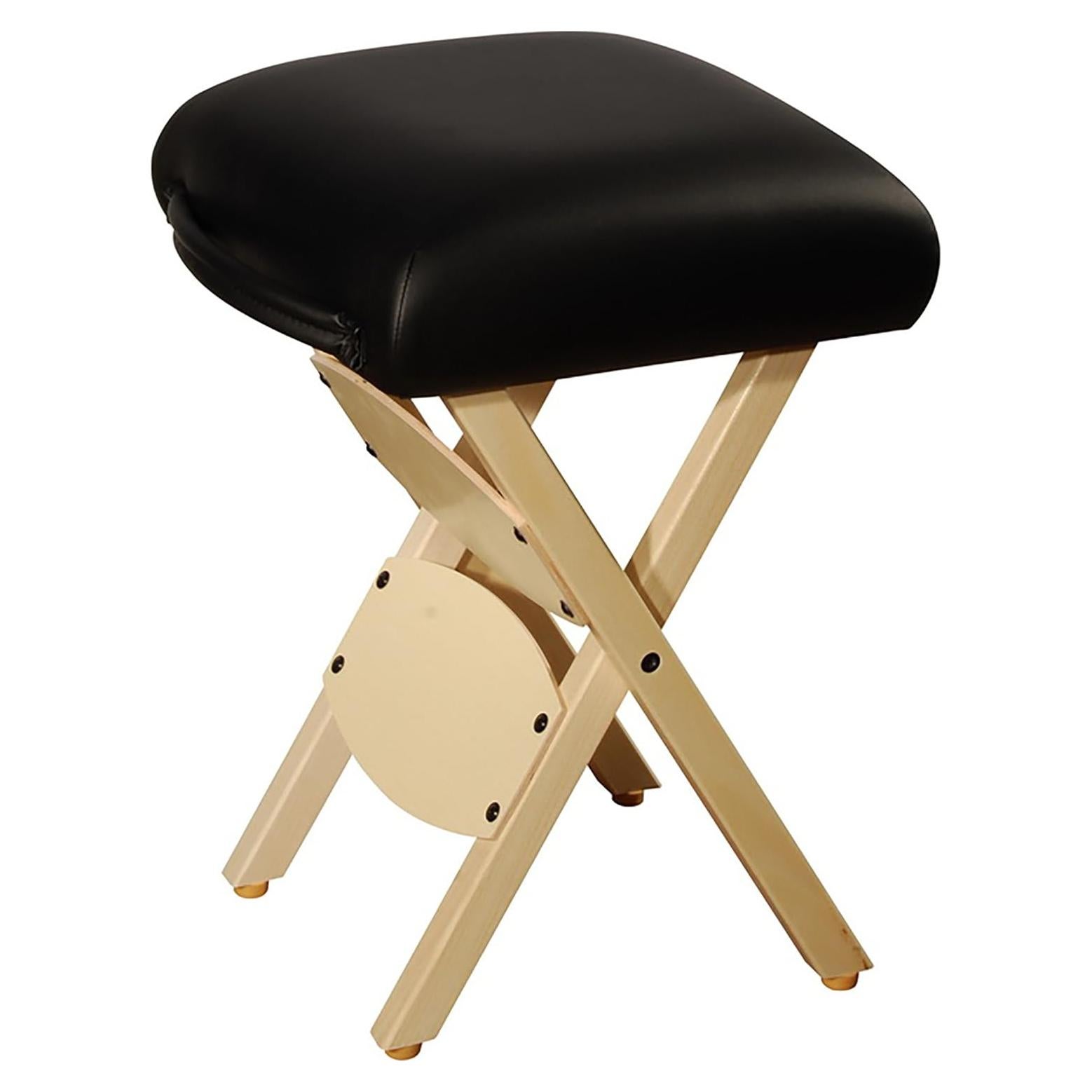 Taburete de Masaje Plegable Master Massage, Madera Negra, 33x48cm