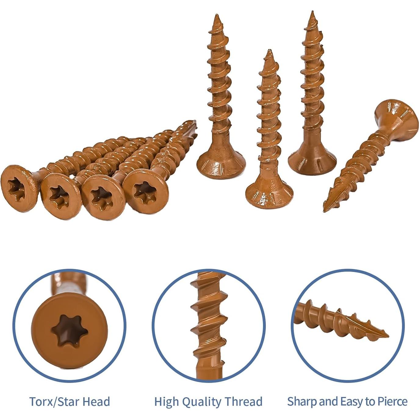 Tornillos de Madera GOOBETTER #8 x 3.18 cm 300 Pcs Anticorrosión