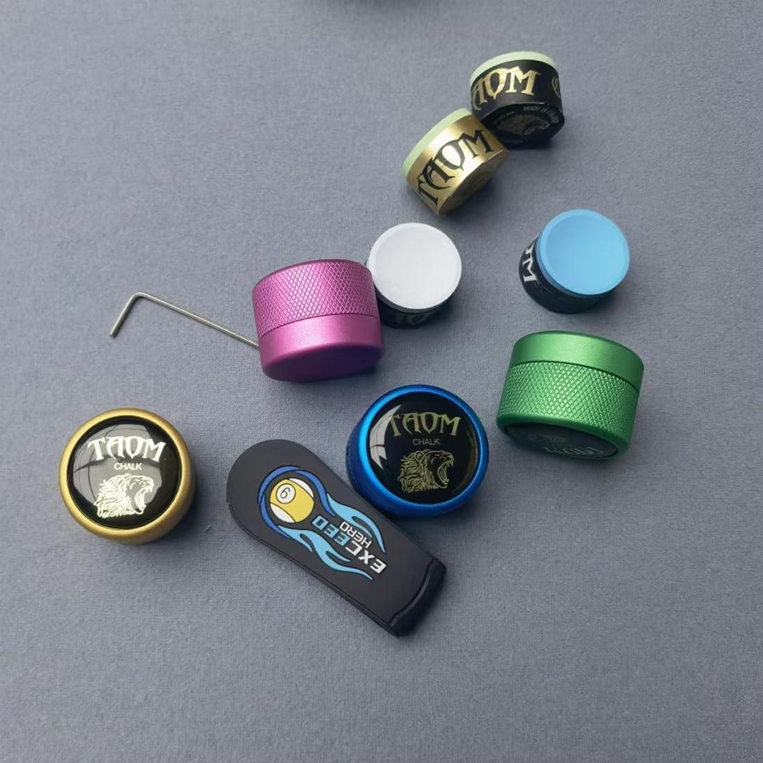 Soporte de Tiza para Billar YEUEK Redondo con Tiza Azul