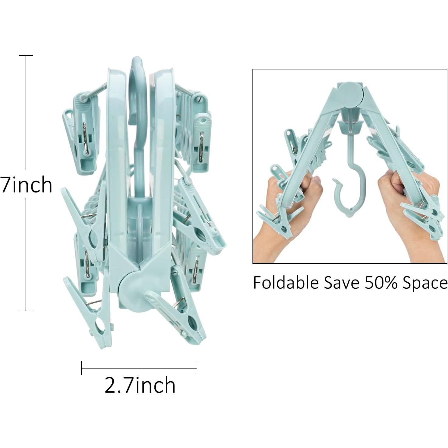 Percha Plegable Annaklin con 26 Clips para Secar Ropa Interior