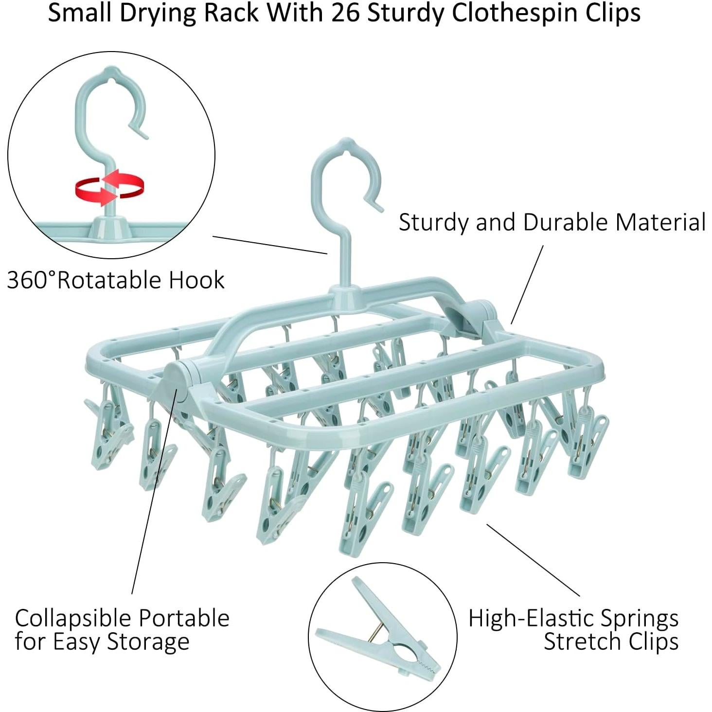 Percha Plegable Annaklin con 26 Clips para Secar Ropa Interior