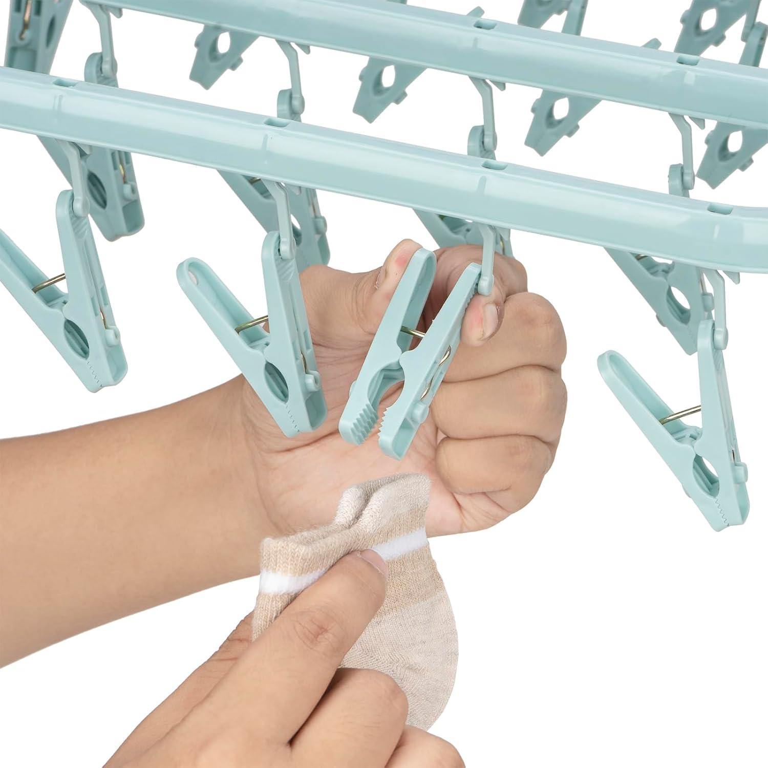 Percha Plegable Annaklin con 26 Clips para Secar Ropa Interior
