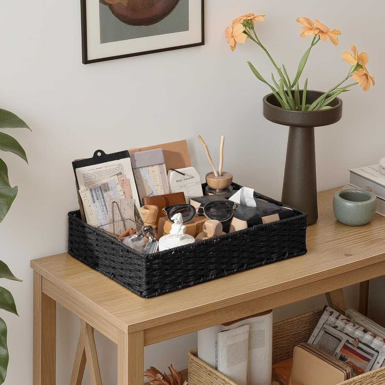 Bandeja de Tocador StorageWorks Negra 2 Piezas 40x28 cm