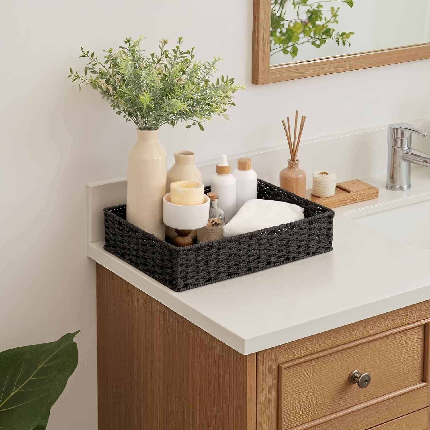 Bandeja de Tocador StorageWorks Negra 2 Piezas 40x28 cm