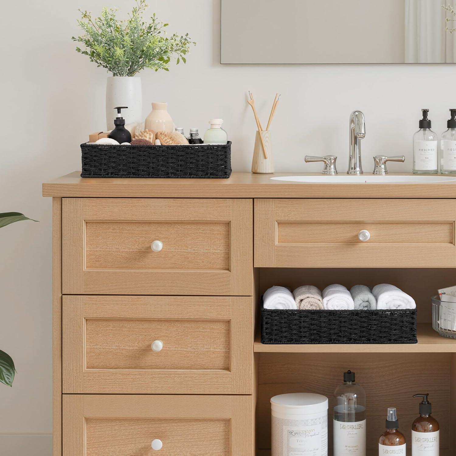 Bandeja de Tocador StorageWorks Negra 2 Piezas 40x28 cm