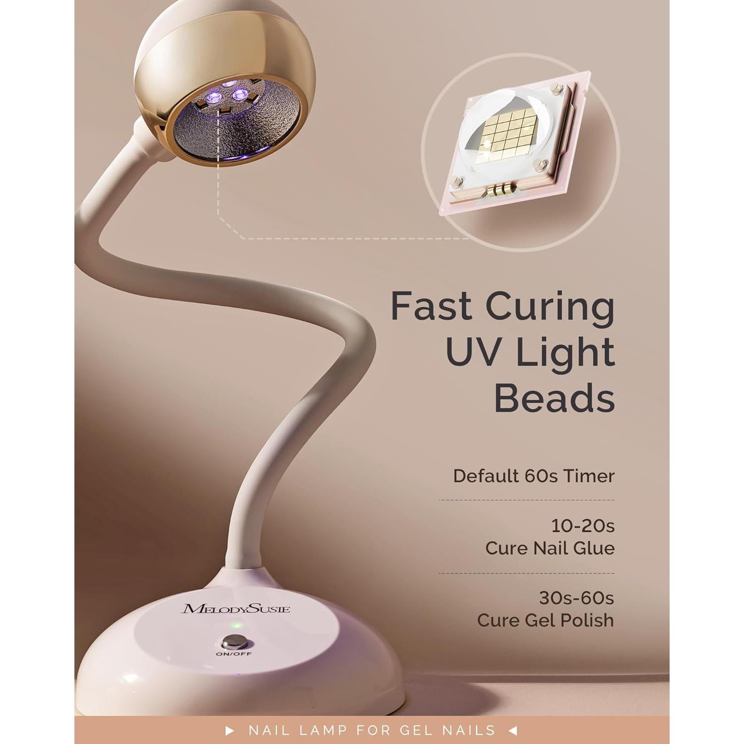 Lámpara de Uñas Recargable MelodySusie Pro09M LED UV 2 Modos