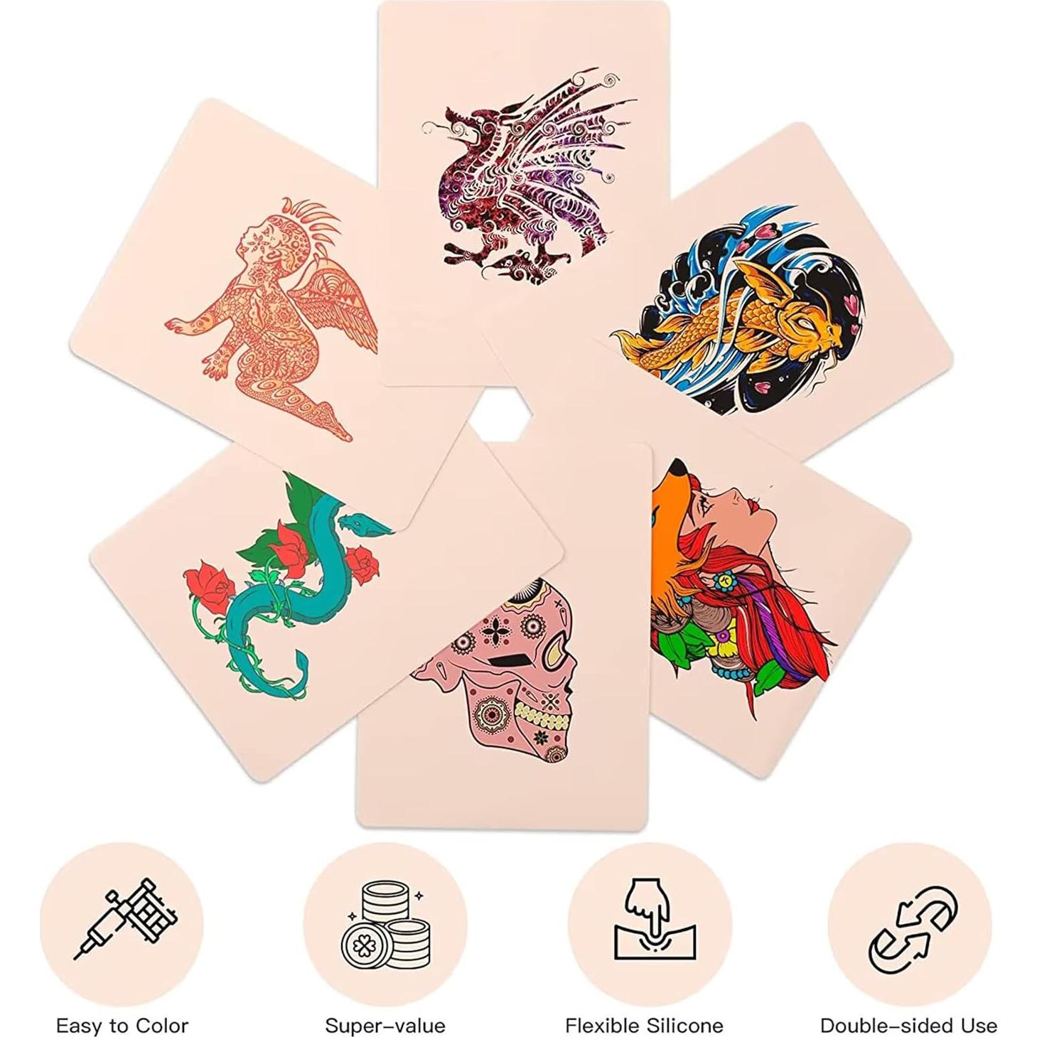 Kit de Piel de Práctica de Tatuaje Prgislew 40Pcs con Papel