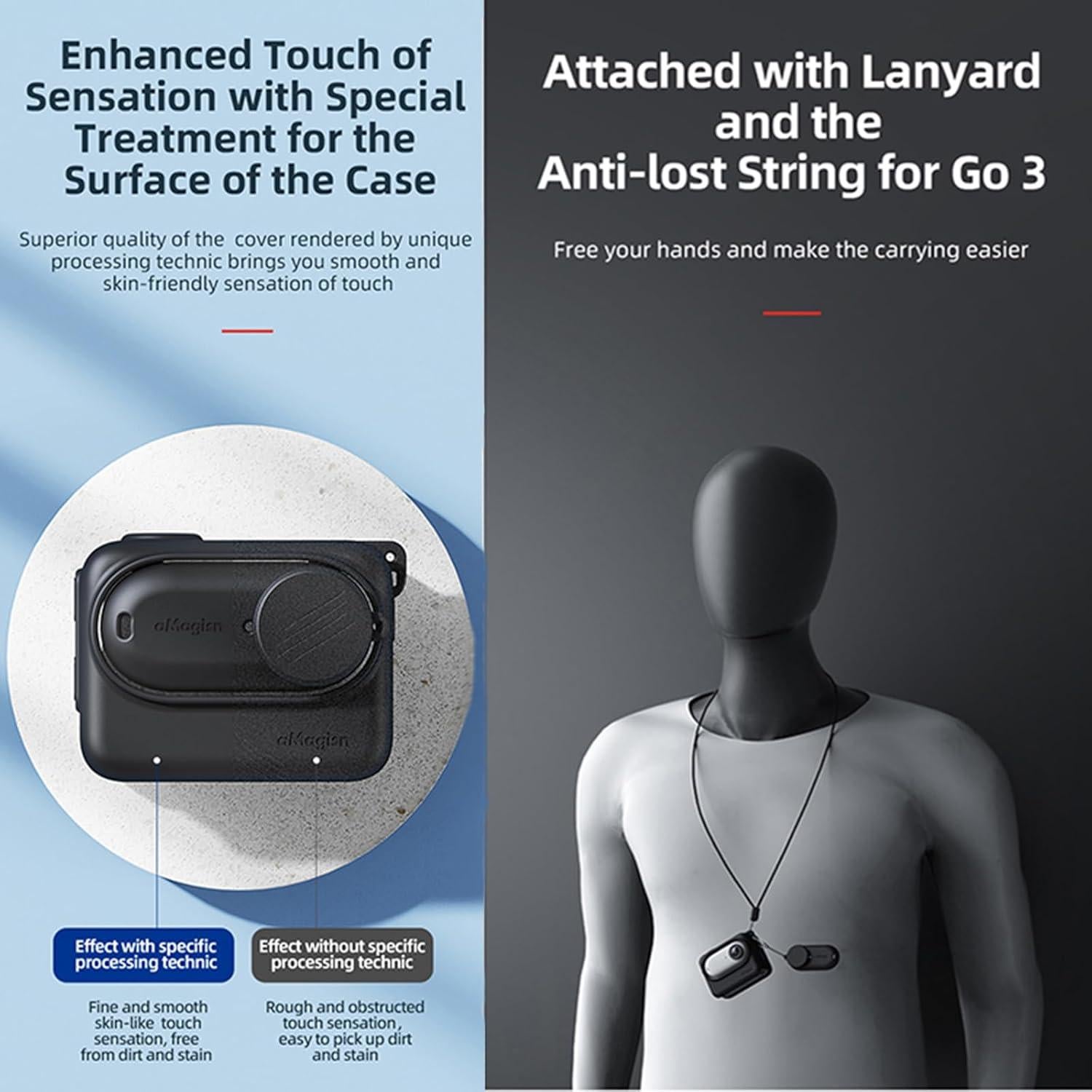 Funda Protectora de Silicona Huayu para Insta360 GO3 - Negro