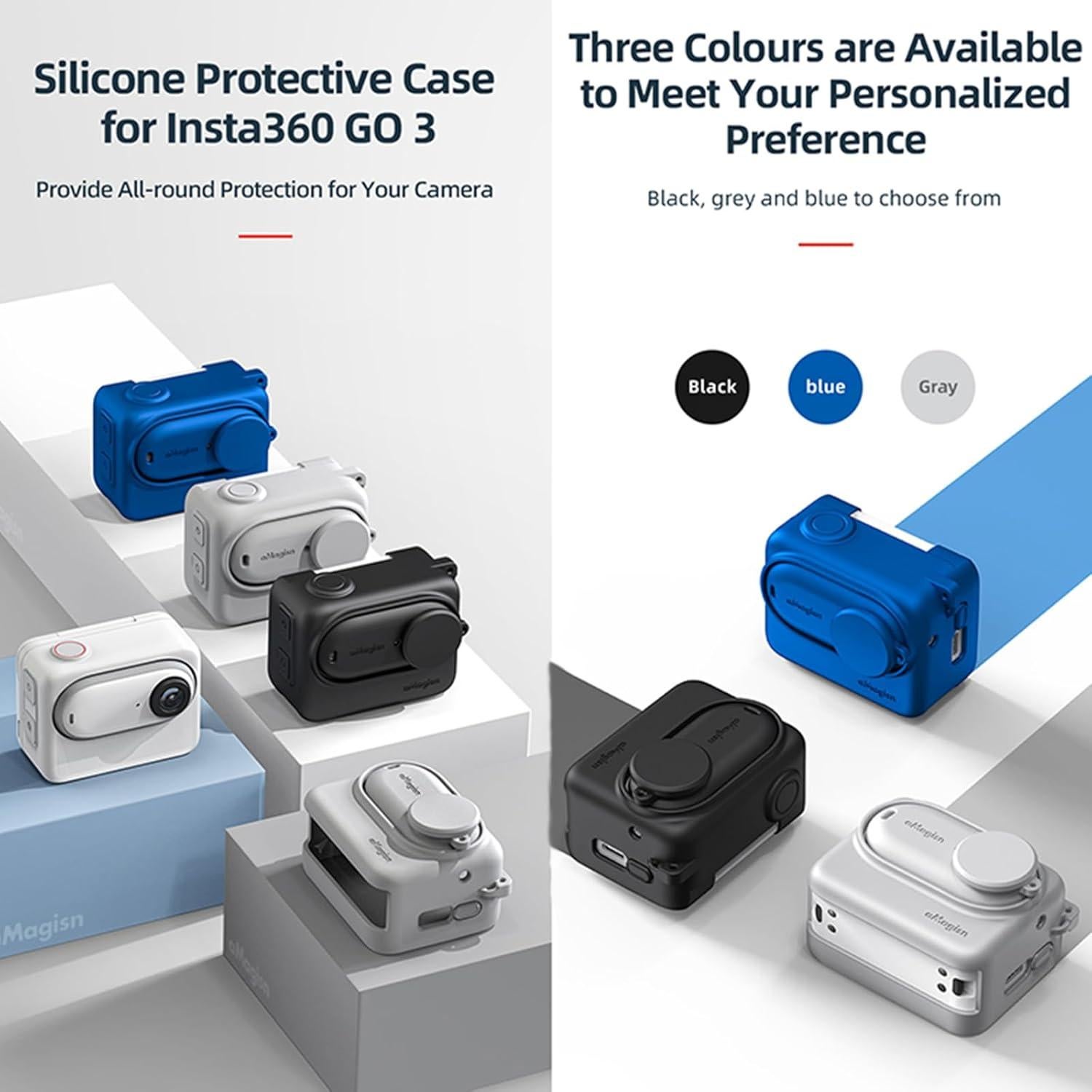 Funda Protectora de Silicona Huayu para Insta360 GO3 - Negro