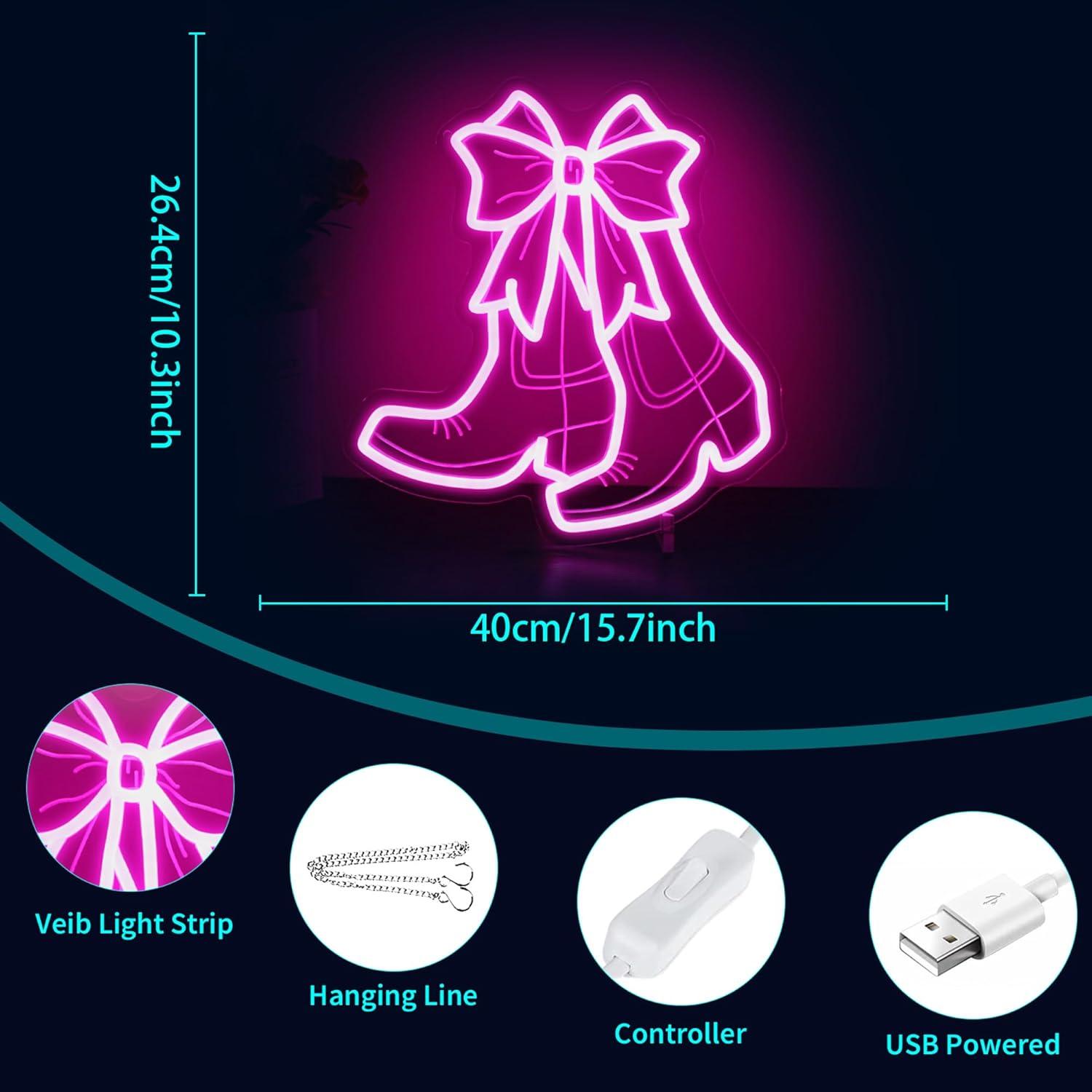 Letrero de Neón LED HSJNJKFU Rosa para Decoración Interior