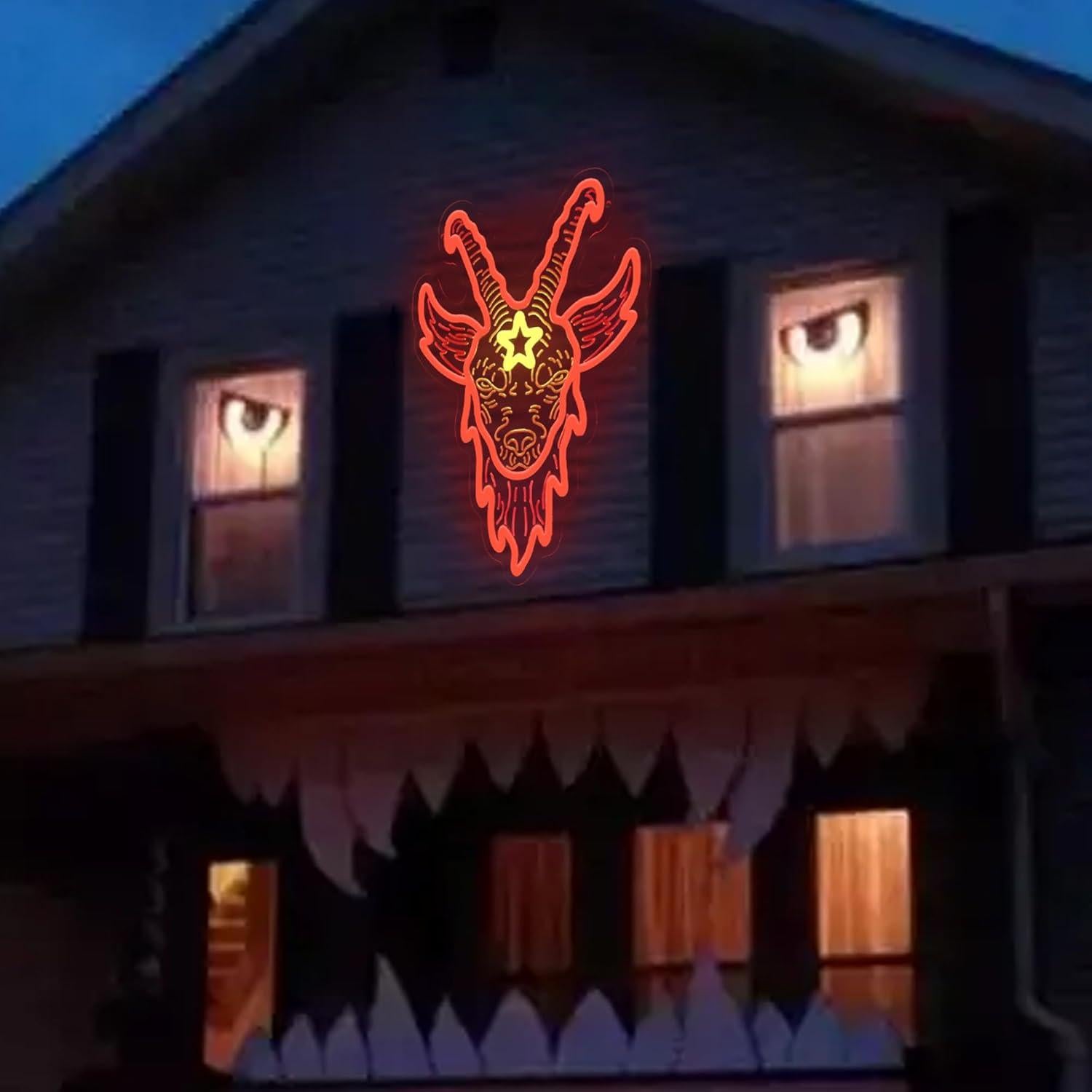 Luz LED Neón Baphome Decorativa 5V para Pared - Rojo