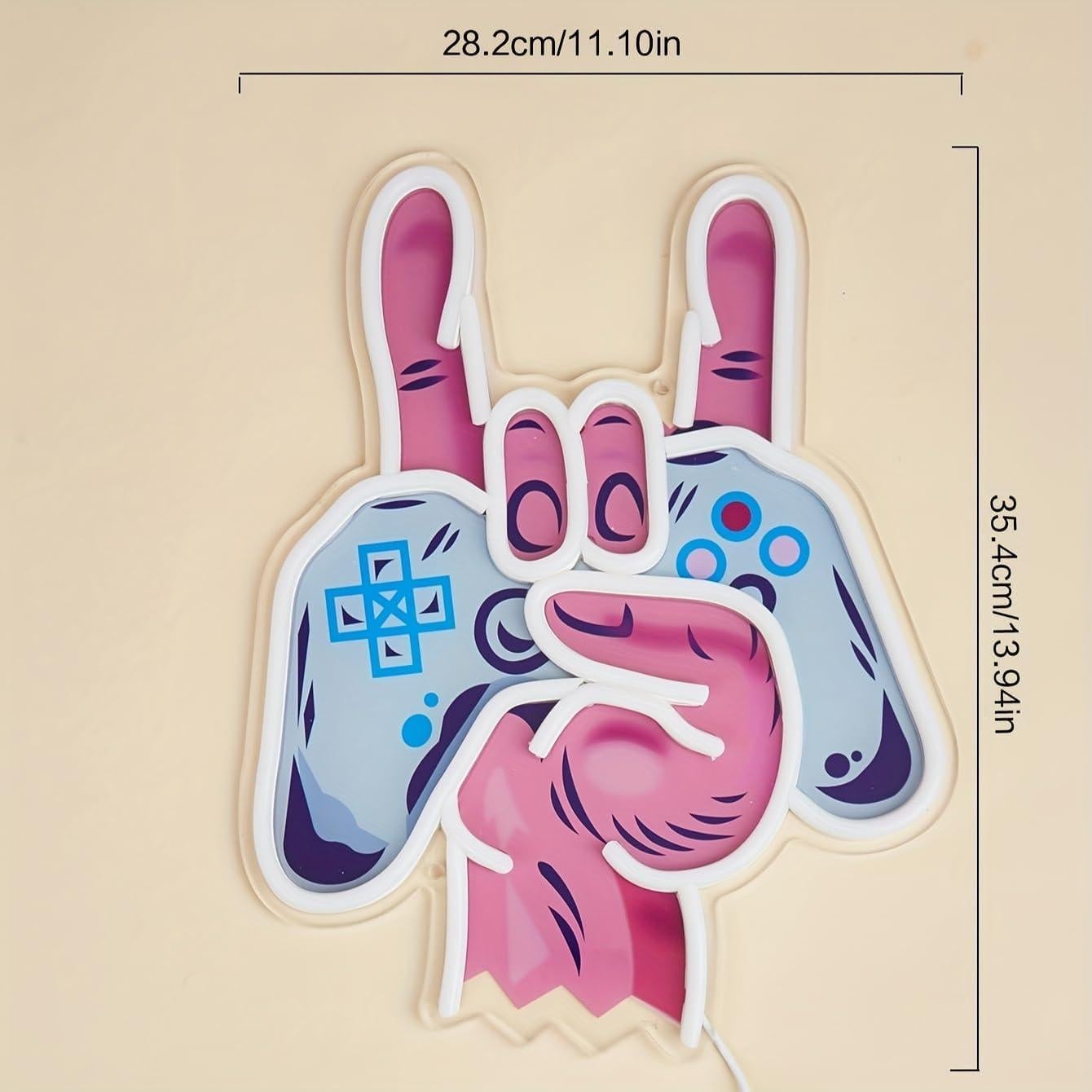 Luz Nocturna Neón LED Cusgazy 35.4x28.2 cm Azul/Rosa