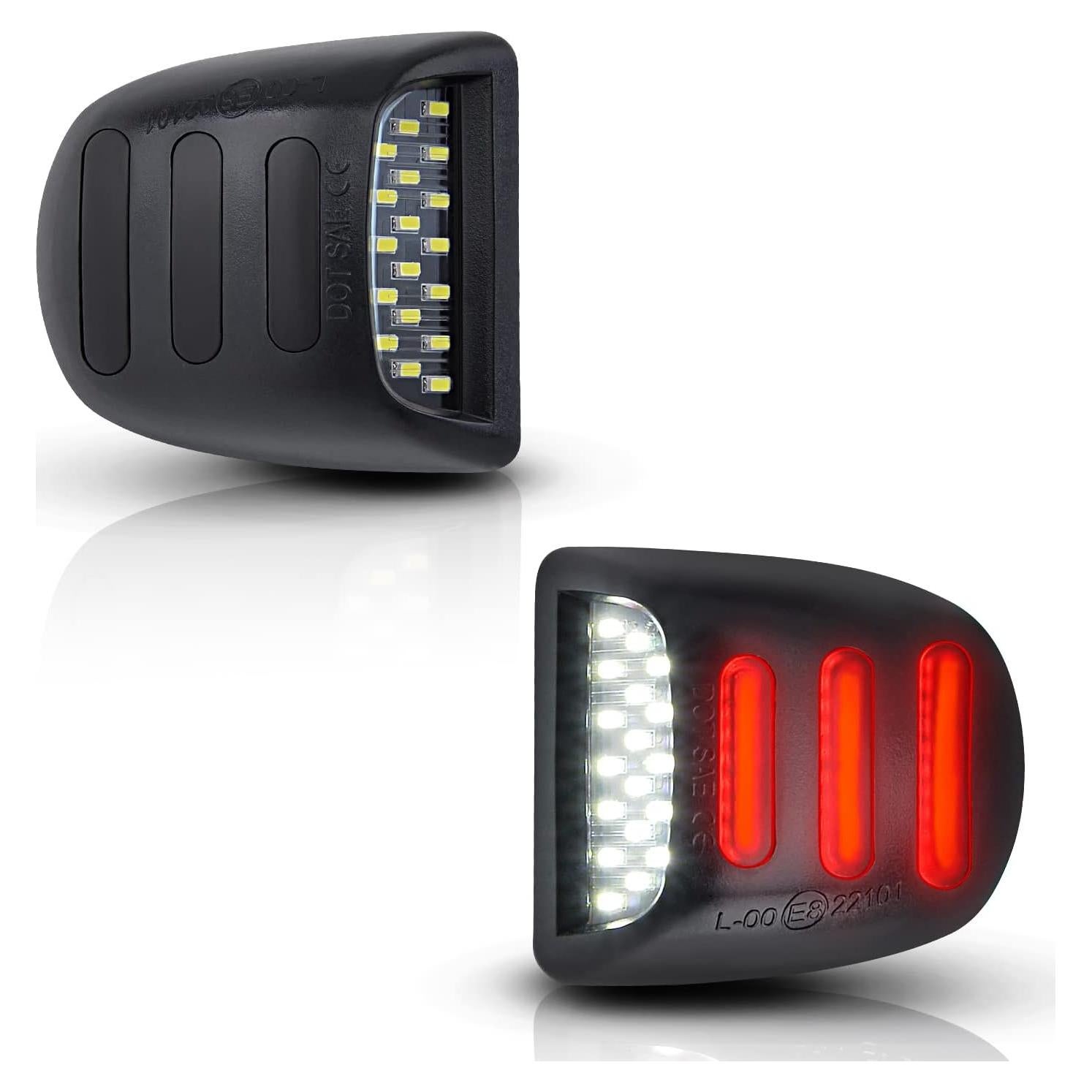 Luz de Placa de Matrícula LED Asgohme con Tubo Neón Rojo