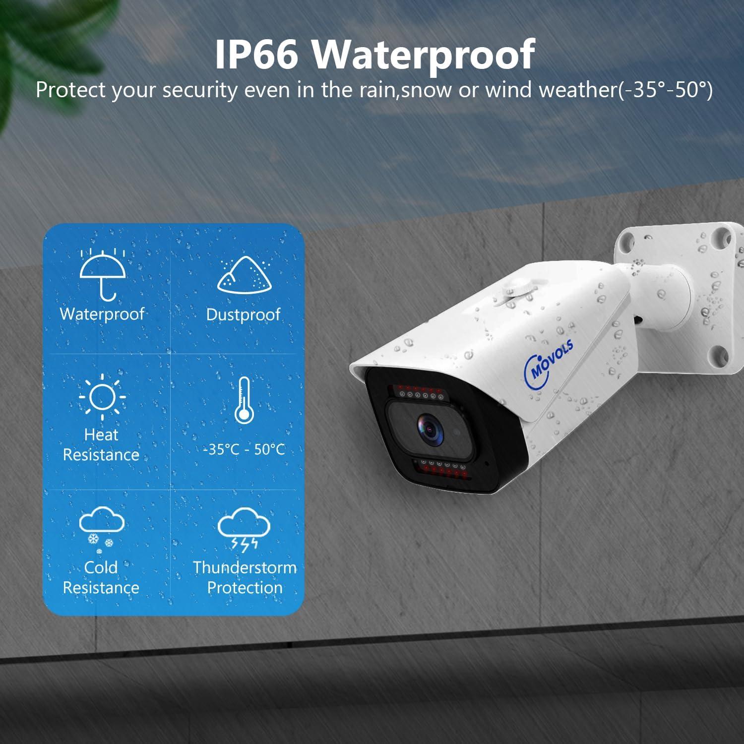 Sistema de Cámara de Seguridad Movols 4K PoE - 4 Cámaras 8MP + NVR 2TB