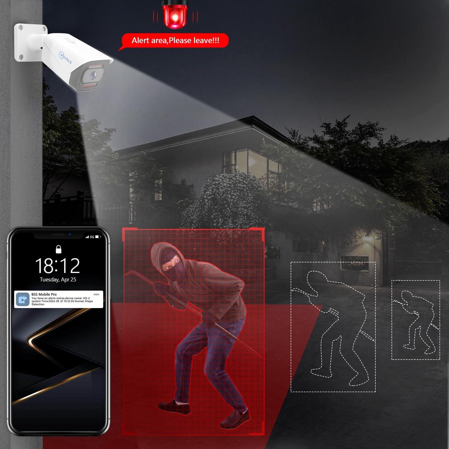 Sistema de Cámara de Seguridad Movols 4K PoE - 4 Cámaras 8MP + NVR 2TB