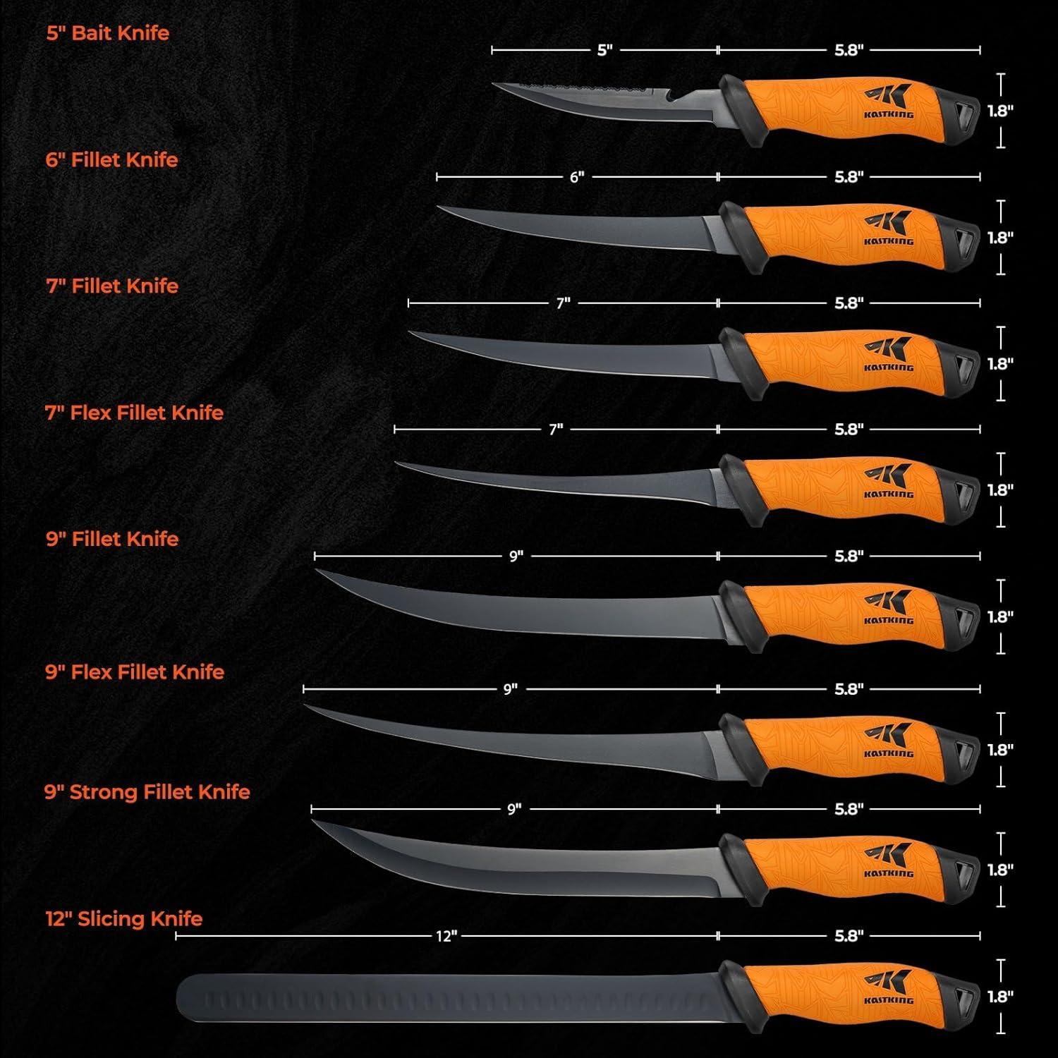 Cuchillo de Filete KastKing 5" Acero Inoxidable G4116 Antideslizante