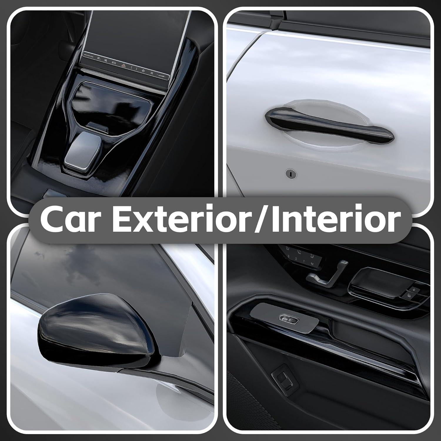 Envoltura de Vinilo Negro Brillante Lypumso 0.3m x 3m Autoadhesiva