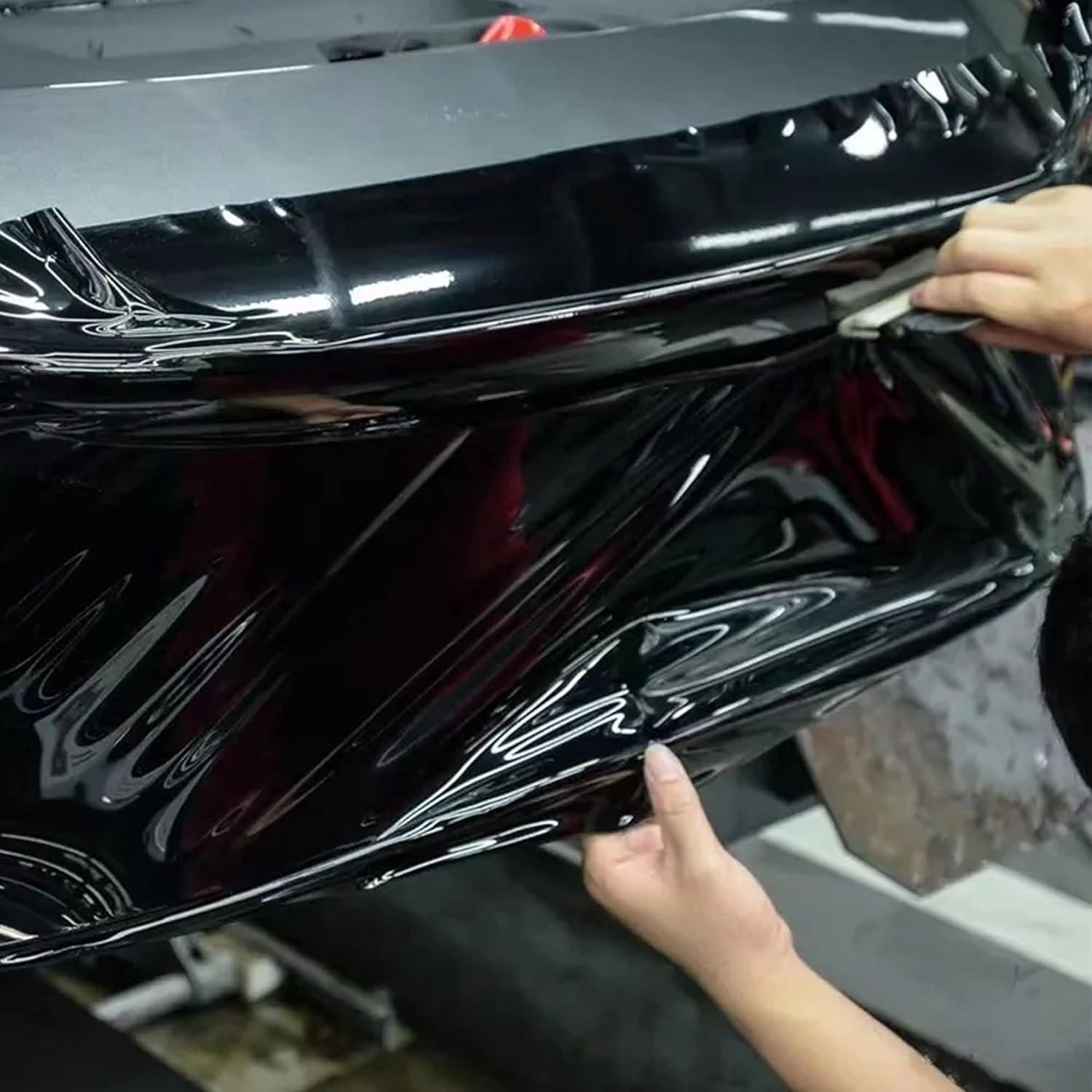 Envoltura de Vinilo Negro Brillante Lypumso 0.3m x 3m Autoadhesiva