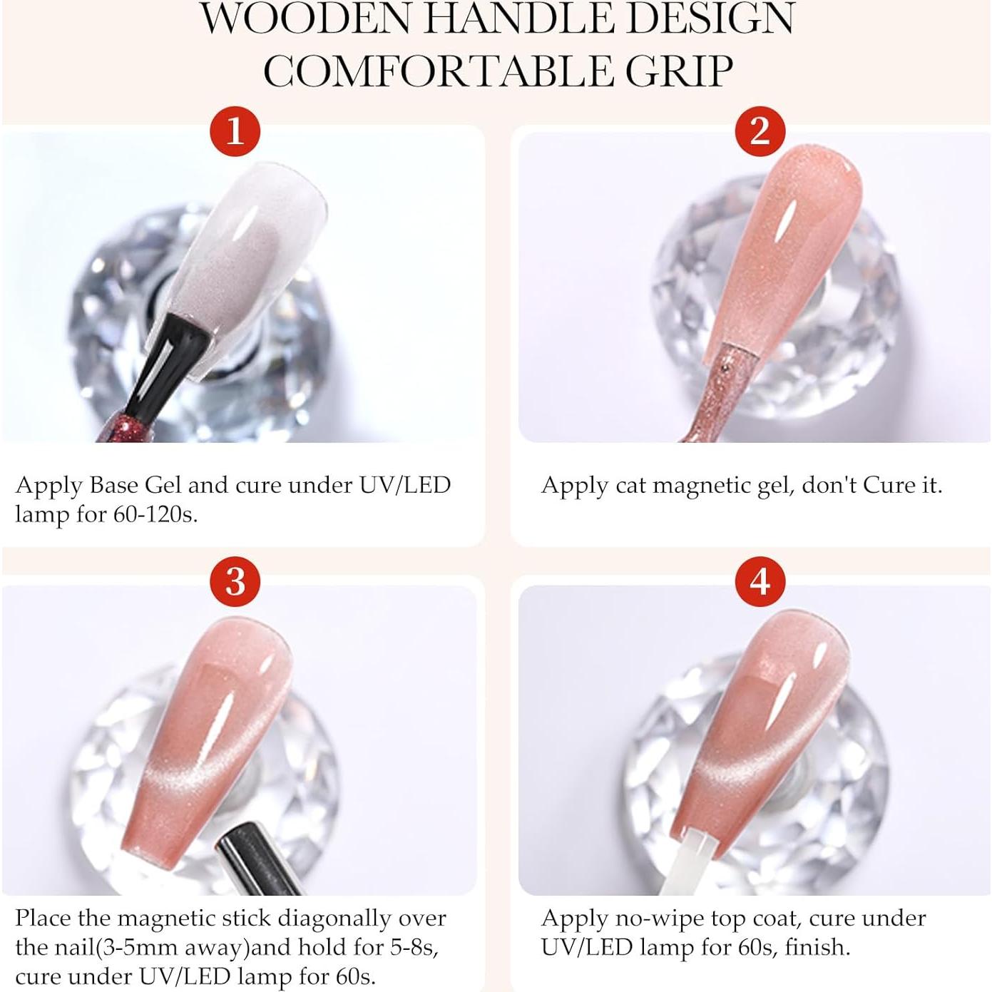 Imán para Uñas Born Pretty 3 en 1 - Efectos Ojos de Gato