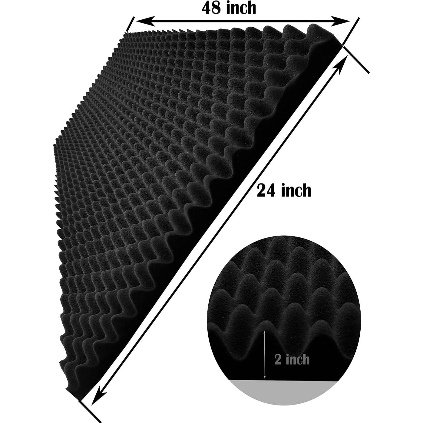 Panel de Espuma Acústica Negra Yaolabjer 122x61x5 cm - 1 PCS