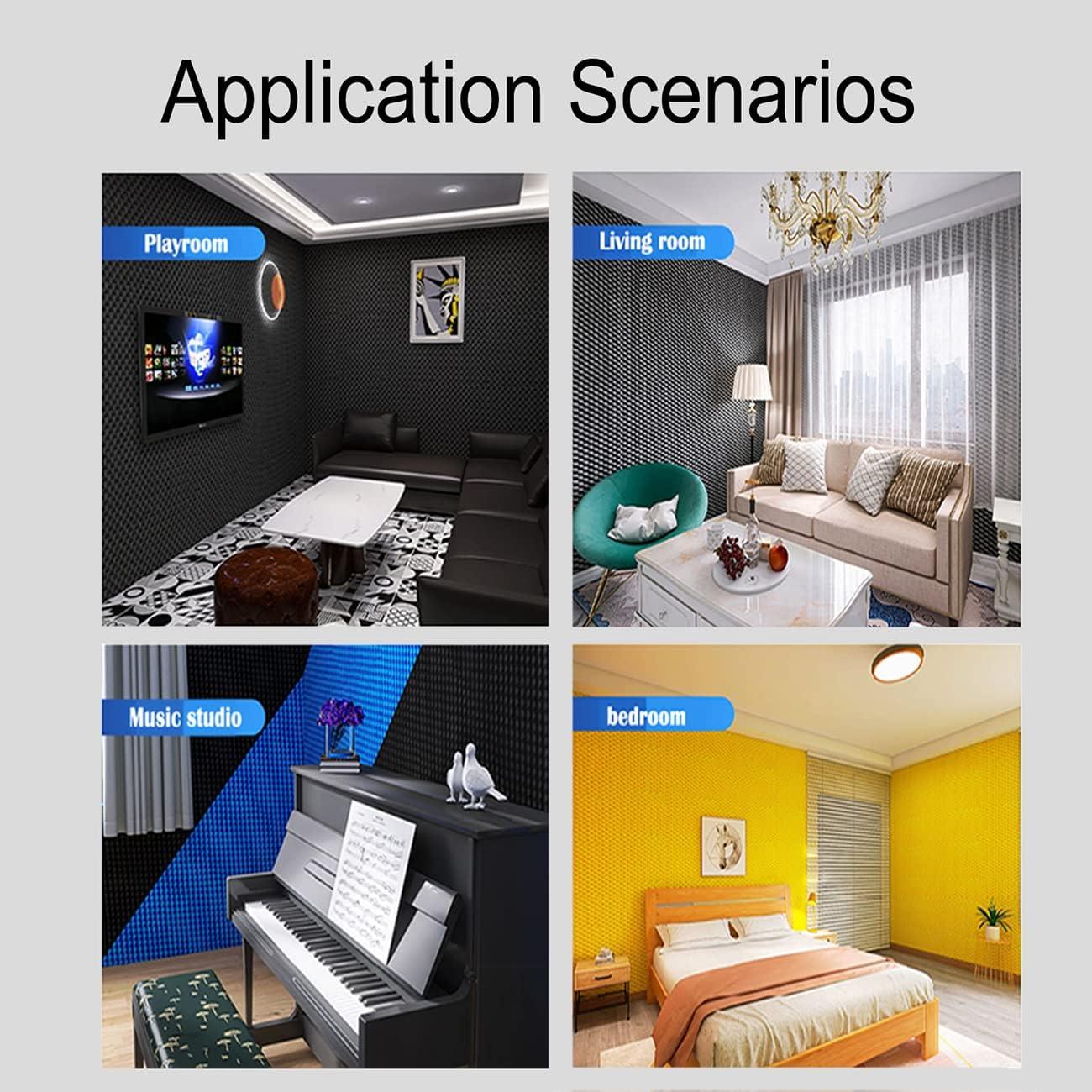 Panel de Espuma Acústica Negra Yaolabjer 122x61x5 cm - 1 PCS