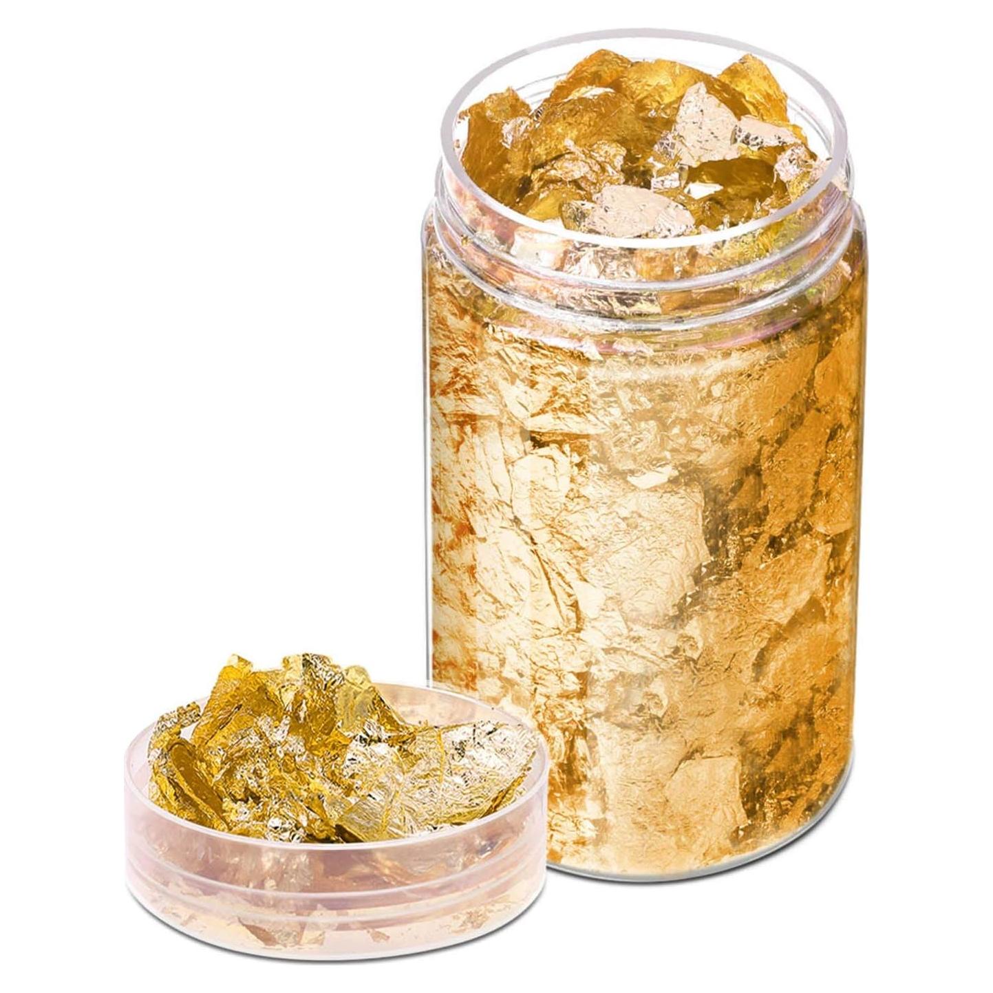 Copos de Foil de Oro Paxcoo para Uñas y Joyería - 5 Gramos