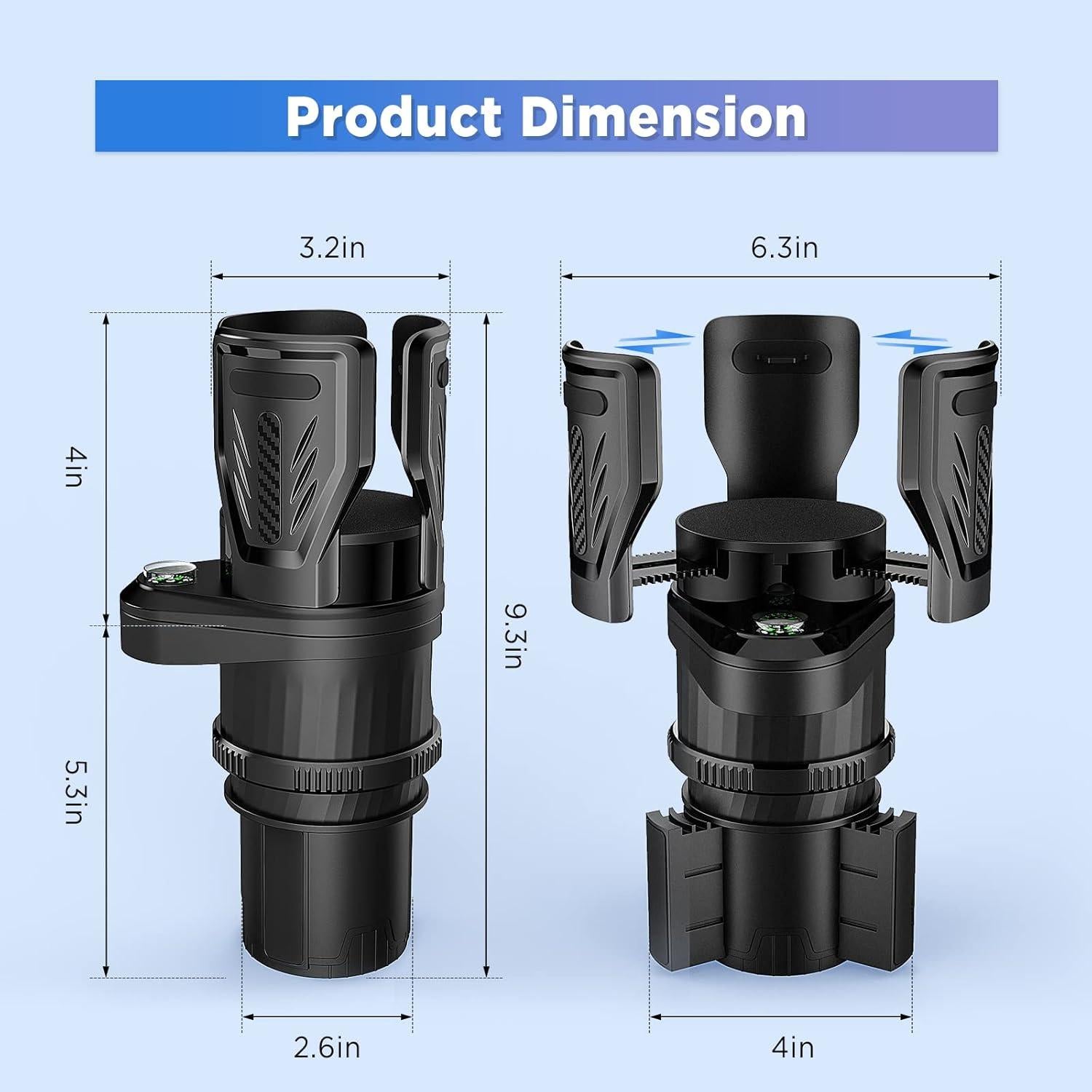 Soporte para Tazas de Coche OUTXE ACCCTN2-B Expandible 6.6-10.2 cm