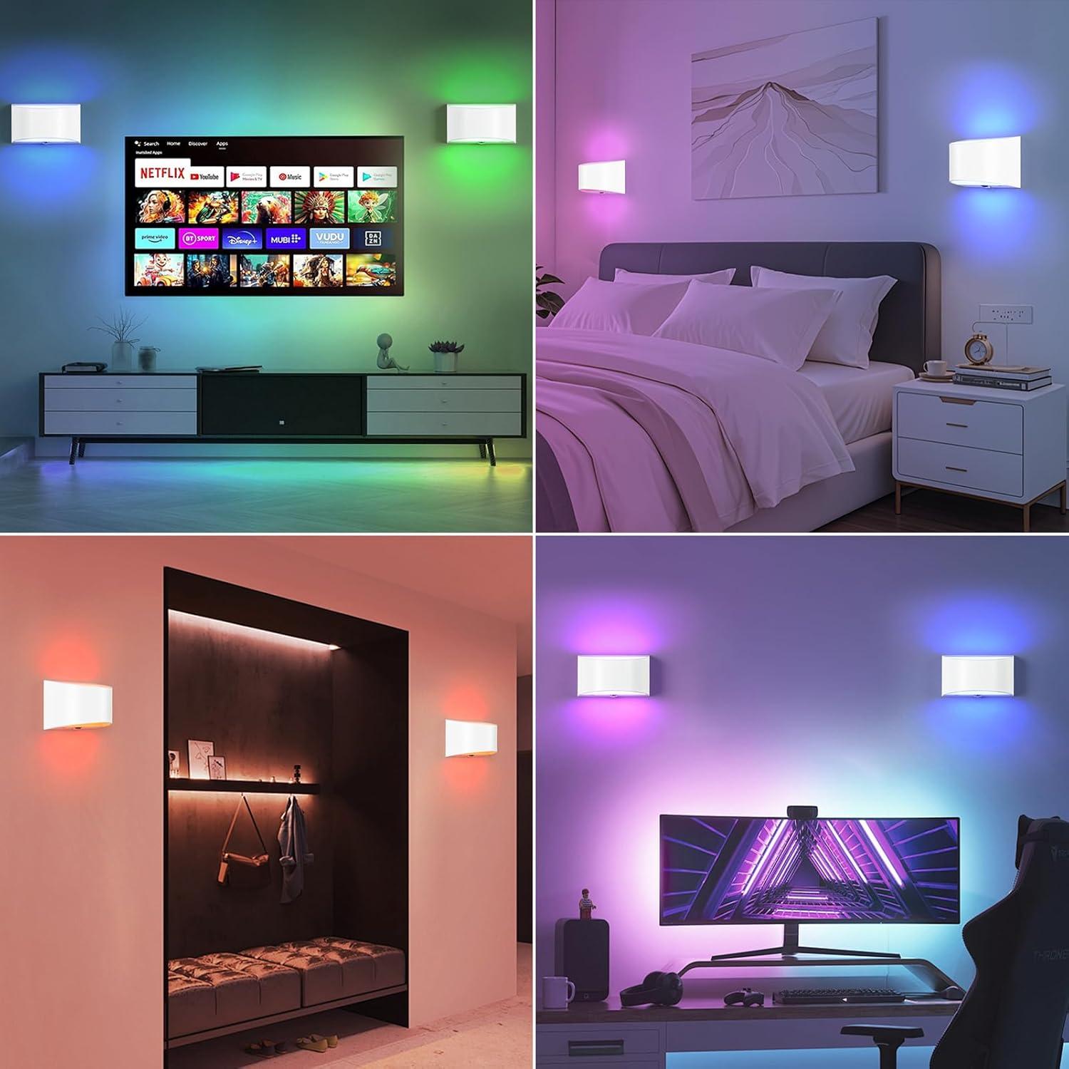 Aplique de Pared LED Hirzsjoy Inalámbrico 6000mAh Control Remoto