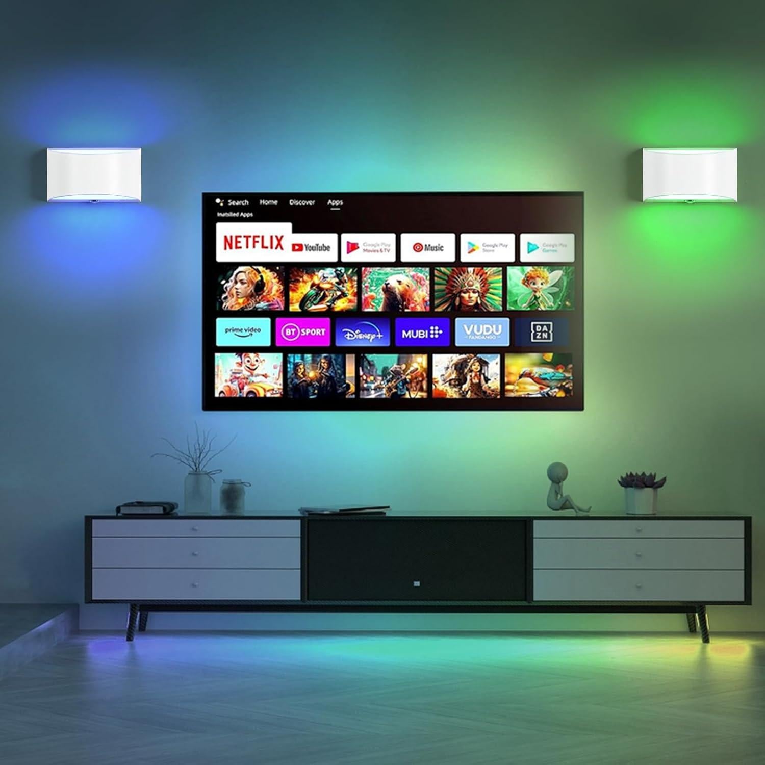 Aplique de Pared LED Hirzsjoy Inalámbrico 6000mAh Control Remoto