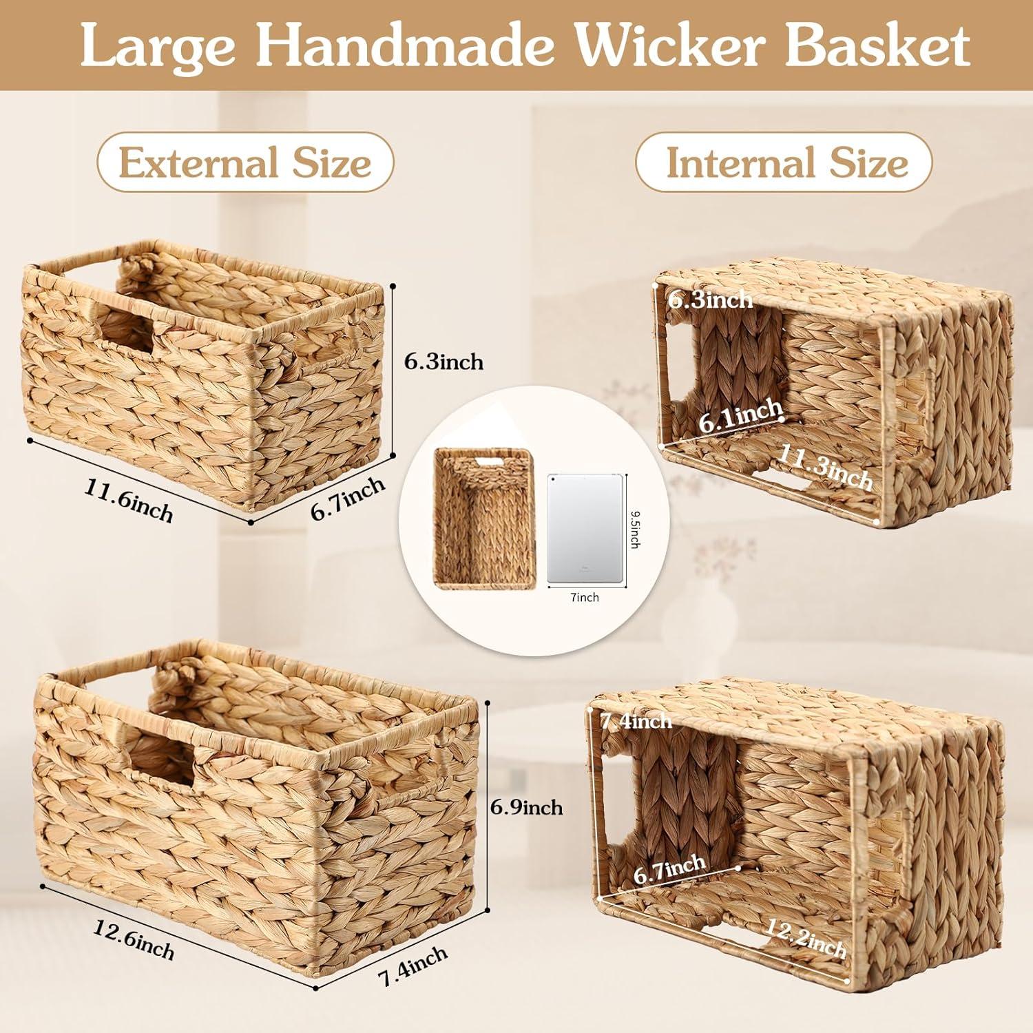 Cestas de Almacenamiento de Mimbre XLHOMO - 32x18.7 cm y 30x17 cm