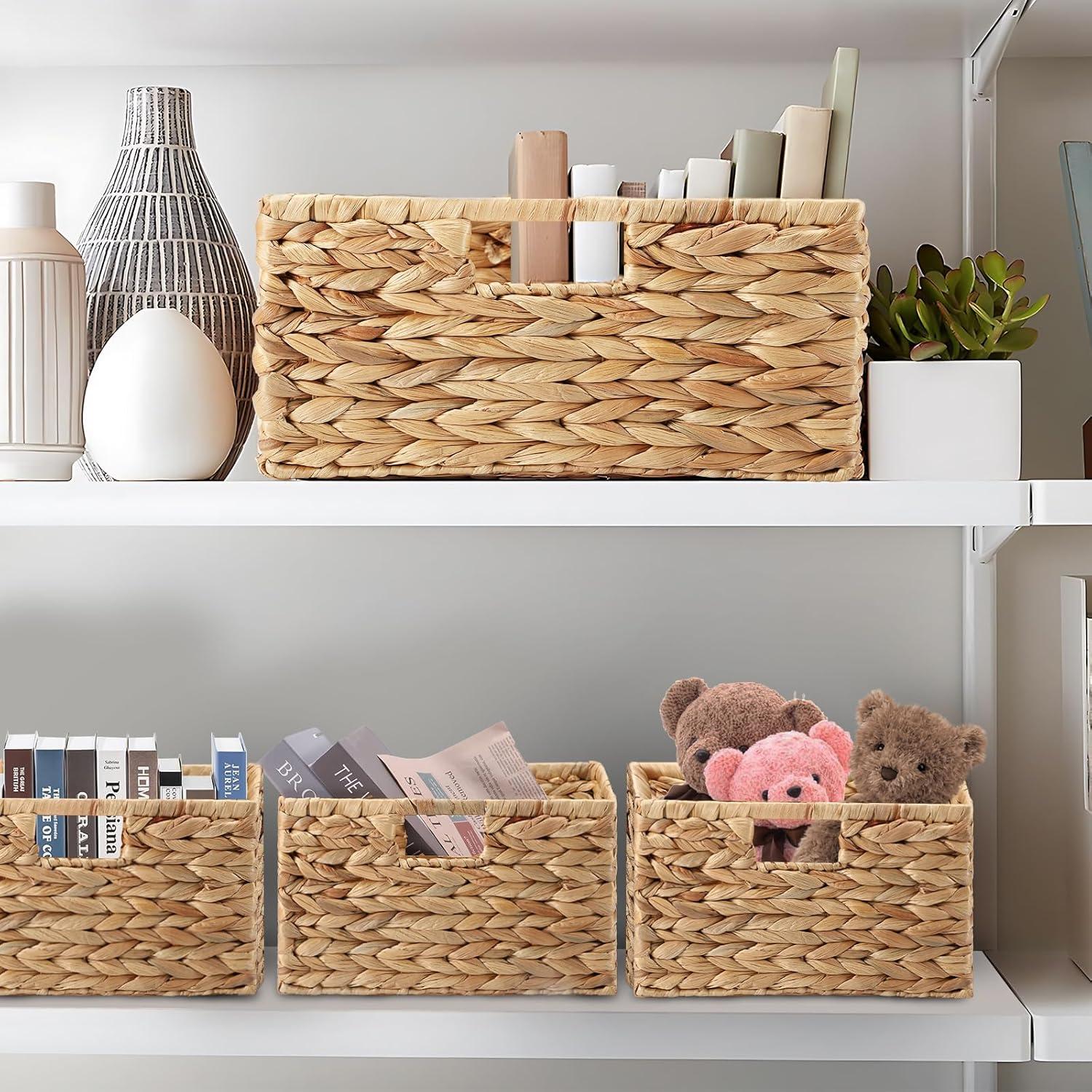 Cestas de Almacenamiento de Mimbre XLHOMO - 32x18.7 cm y 30x17 cm