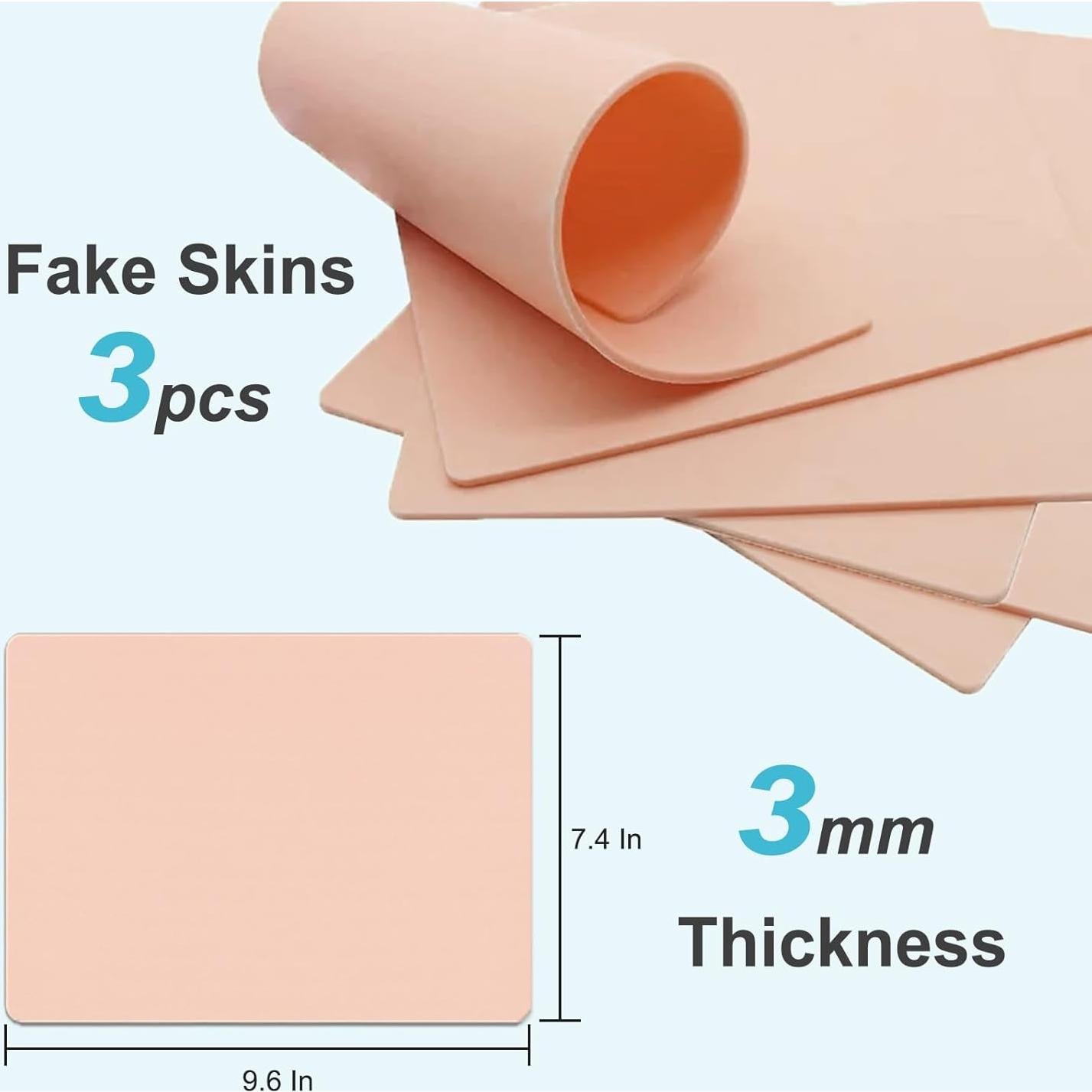 Piel de Tatuaje Falsa Yugui 3mm 3PCS Doble Cara 18.8x14.2cm