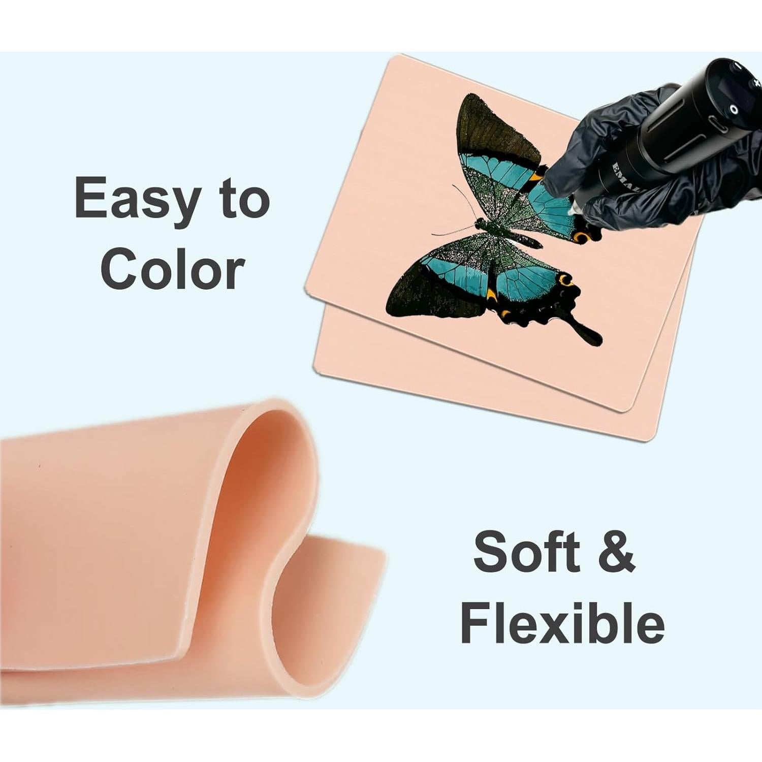 Piel de Tatuaje Falsa Yugui 3mm 3PCS Doble Cara 18.8x14.2cm