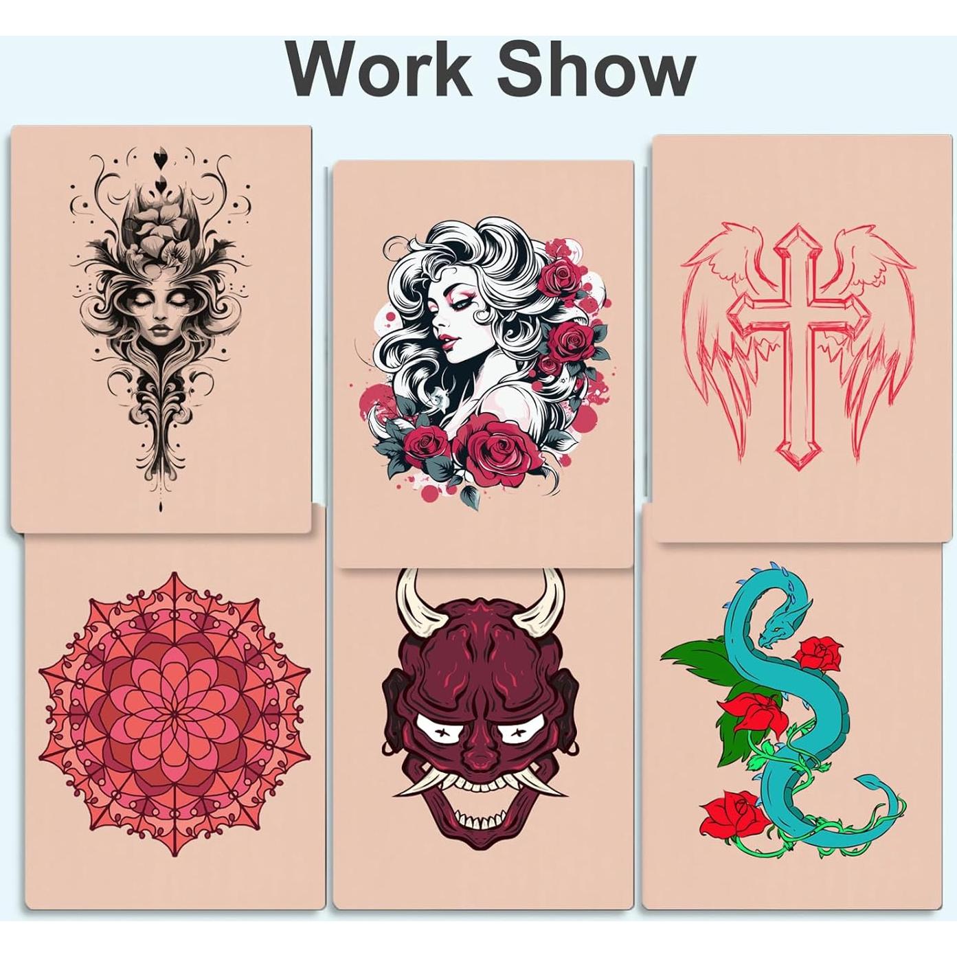 Piel de Tatuaje Falsa Yugui 3mm 3PCS Doble Cara 18.8x14.2cm