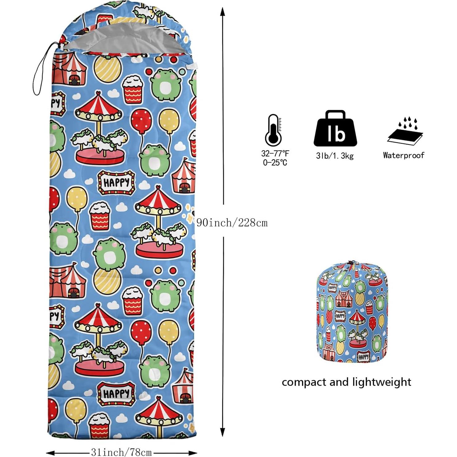 Saco de dormir infantil lneffble diseño animal 228.6x78.7cm