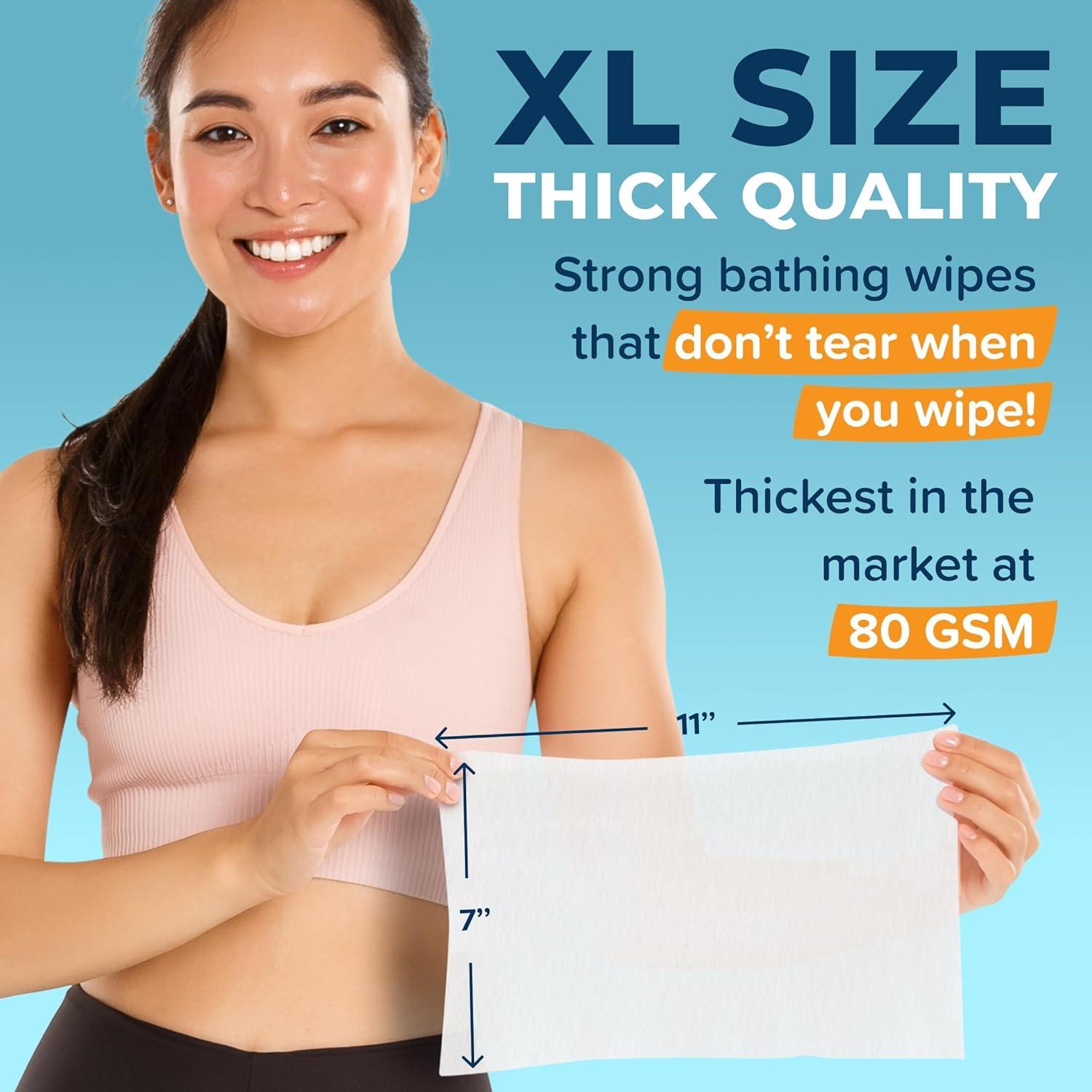 Toallitas Corporales XL Uzumist 100pc Sin Enjuague para Adultos