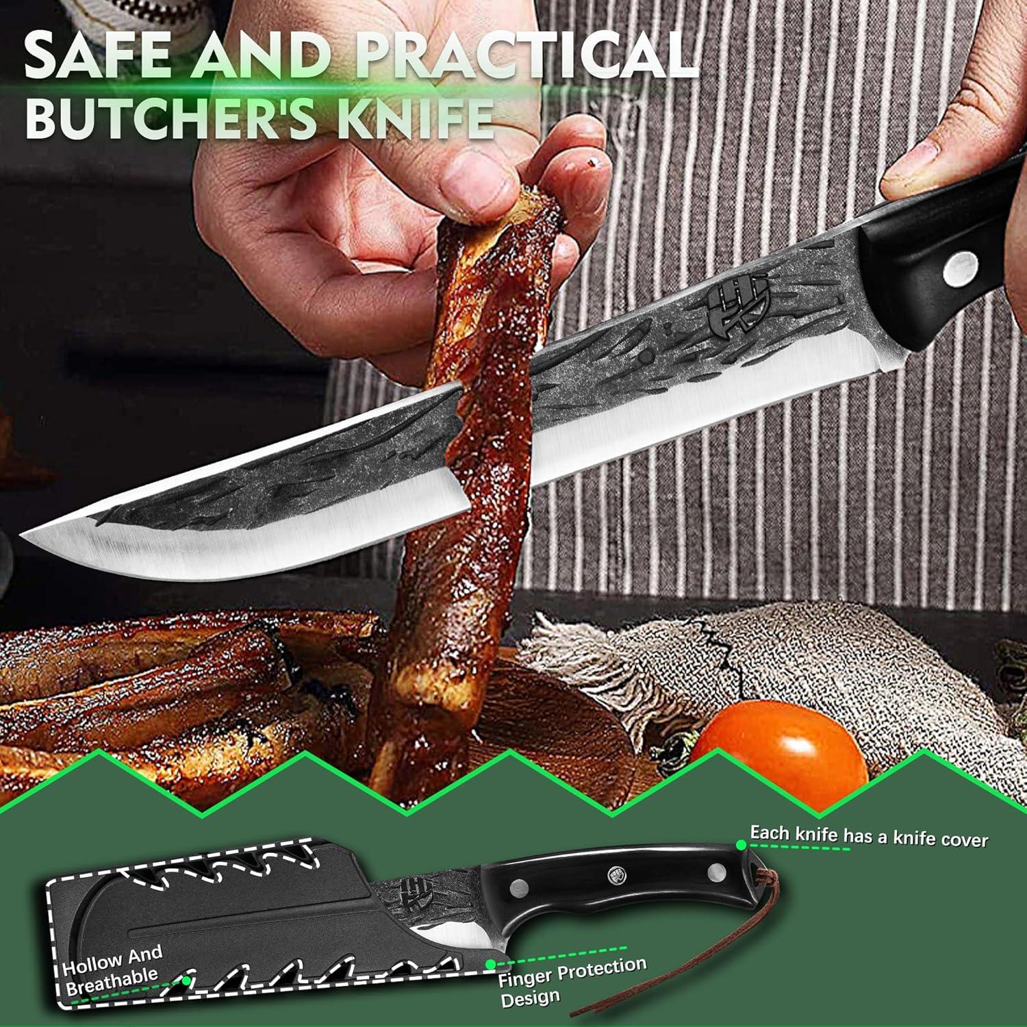 Set de Cuchillos de Cocina FULLHI 11 Piezas Acero Al Carbono