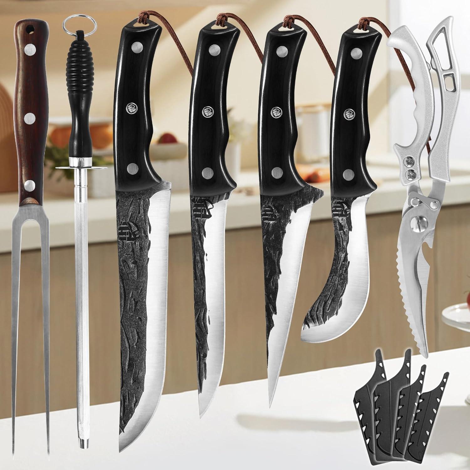 Set de Cuchillos de Cocina FULLHI 11 Piezas Acero Al Carbono