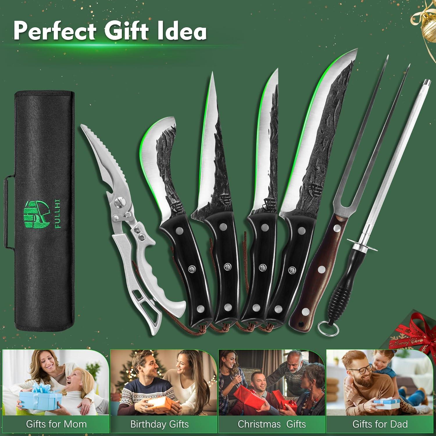 Set de Cuchillos de Cocina FULLHI 11 Piezas Acero Al Carbono