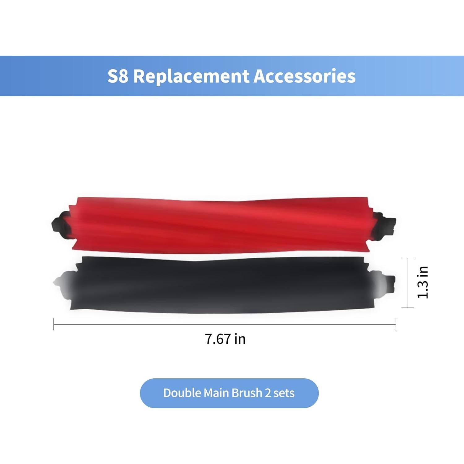 Conjunto de 2 Cepillos Principales Yipoch para Roborock S8/S8+/Q5 Pro