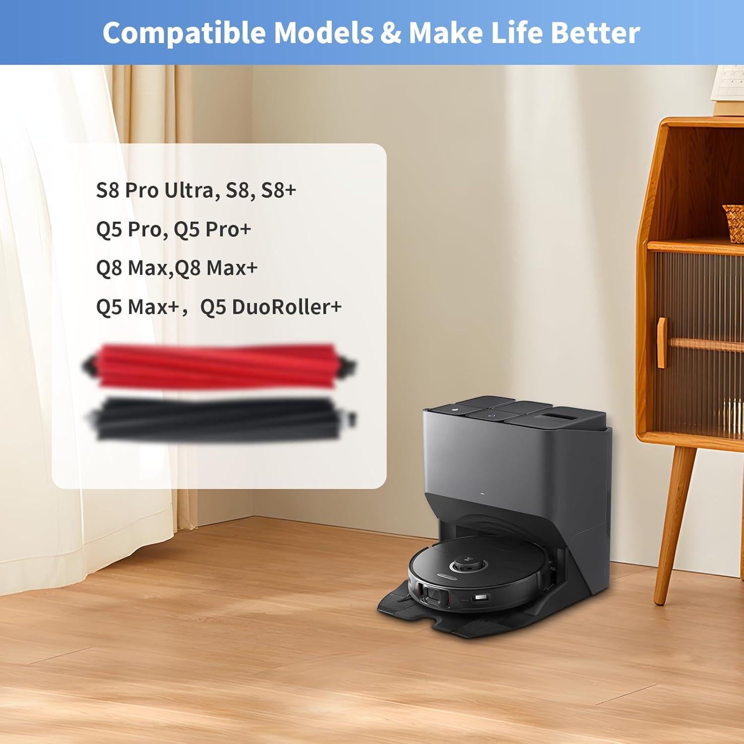 Conjunto de 2 Cepillos Principales Yipoch para Roborock S8/S8+/Q5 Pro