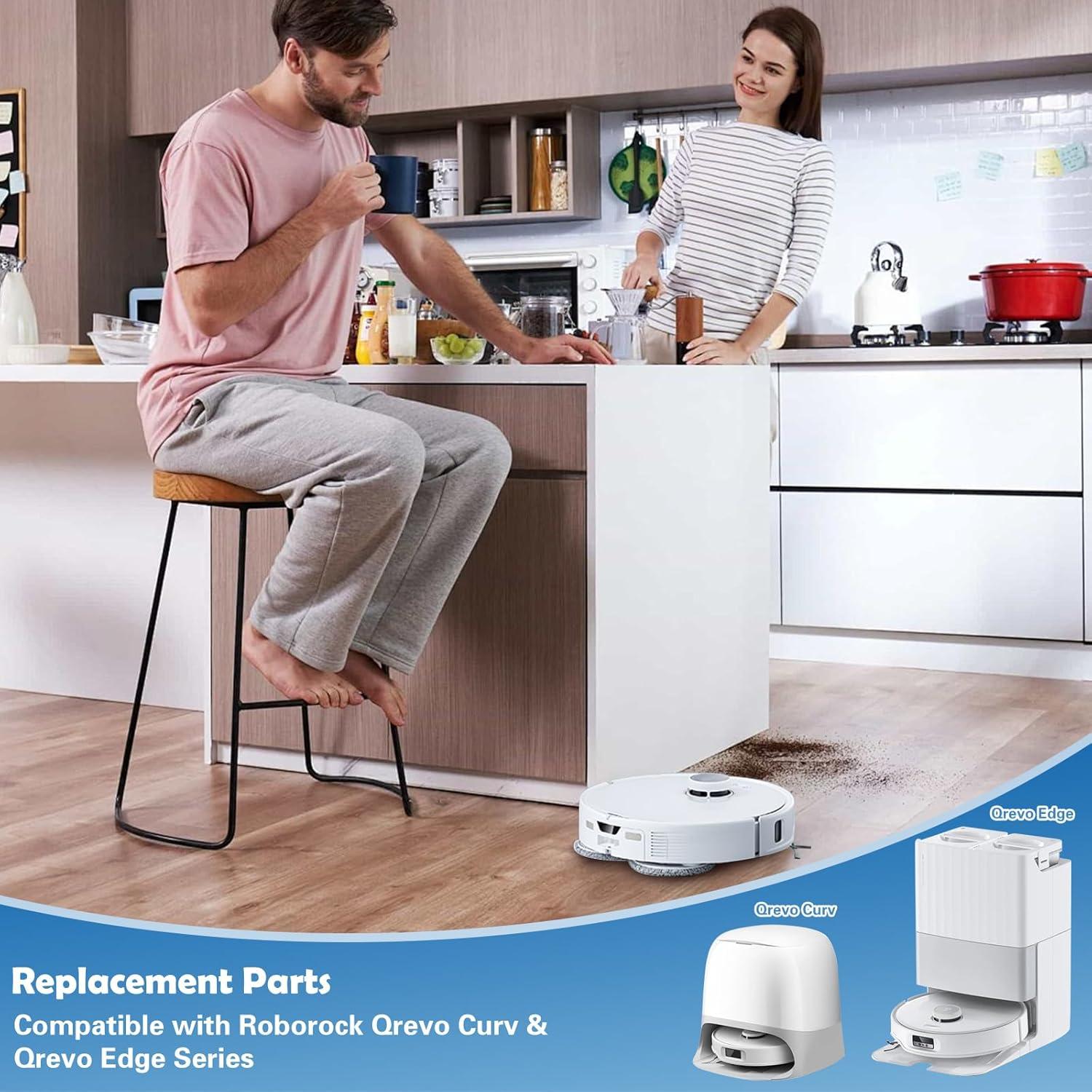 20 Piezas Repuesto YUEYEE para Aspiradora Roborock Qrevo Curv